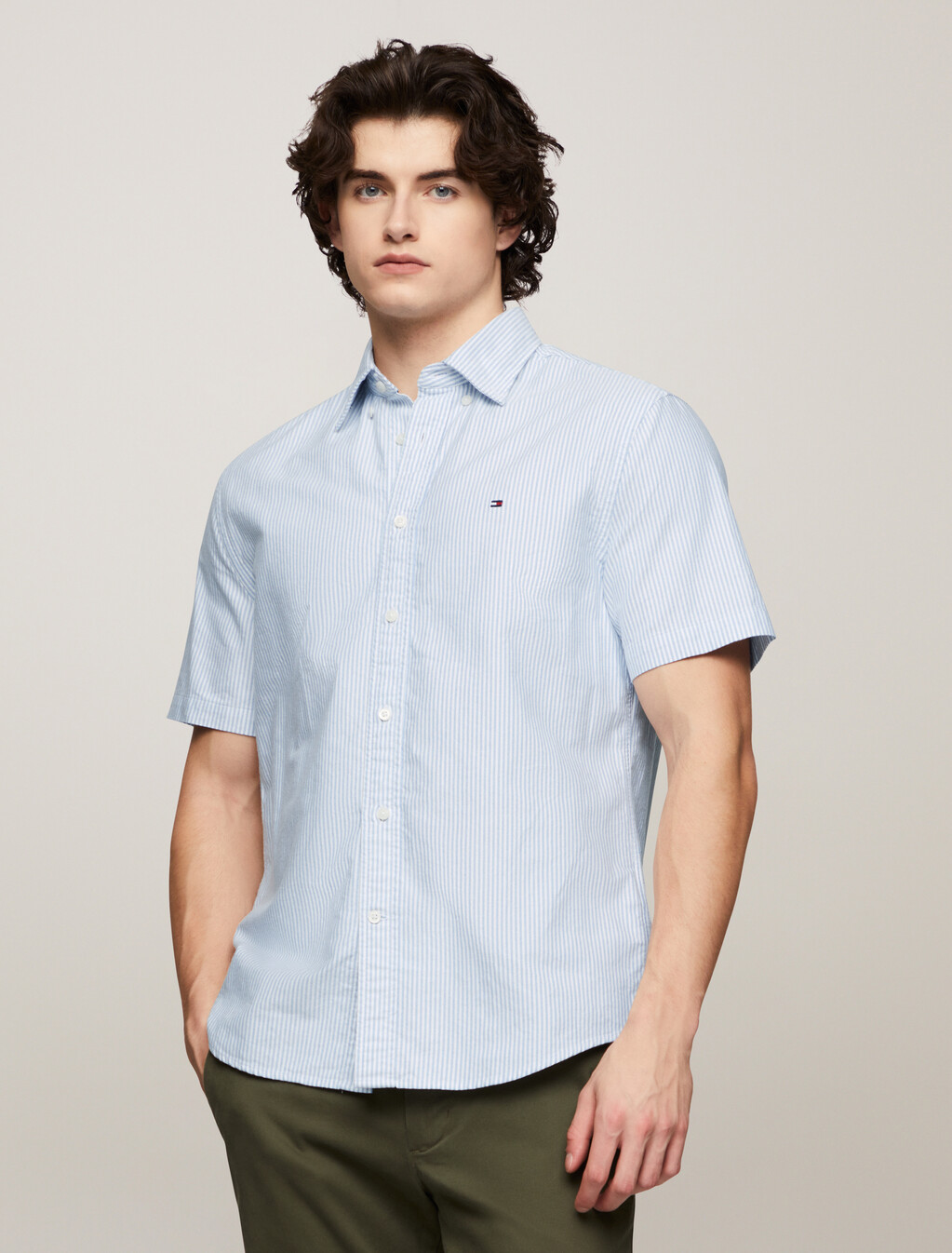 Heritage Stripe Oxford Shirt, Shirt Blue / White, hi-res