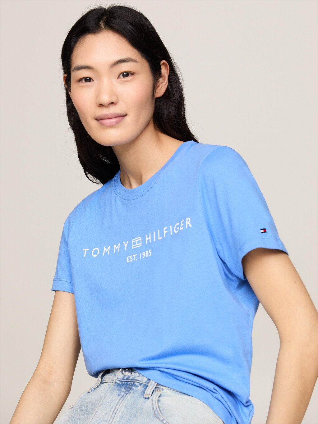 Signature Logo Flag Embroidery T-Shirt, Blue Spell, hi-res