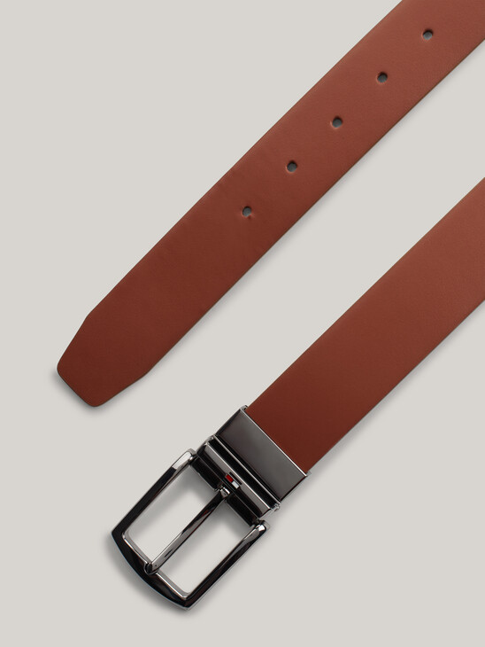 Denton Reversible Square Buckle Leather Belt