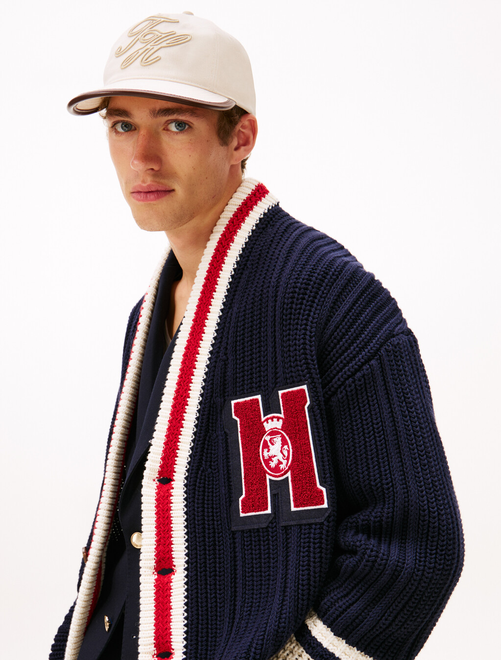 Logo Embroidery Five-Panel Baseball Cap, Nautral, hi-res