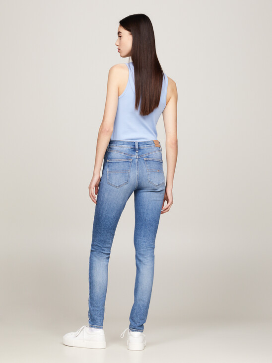 Nora Mid Rise Skinny Faded Jeans