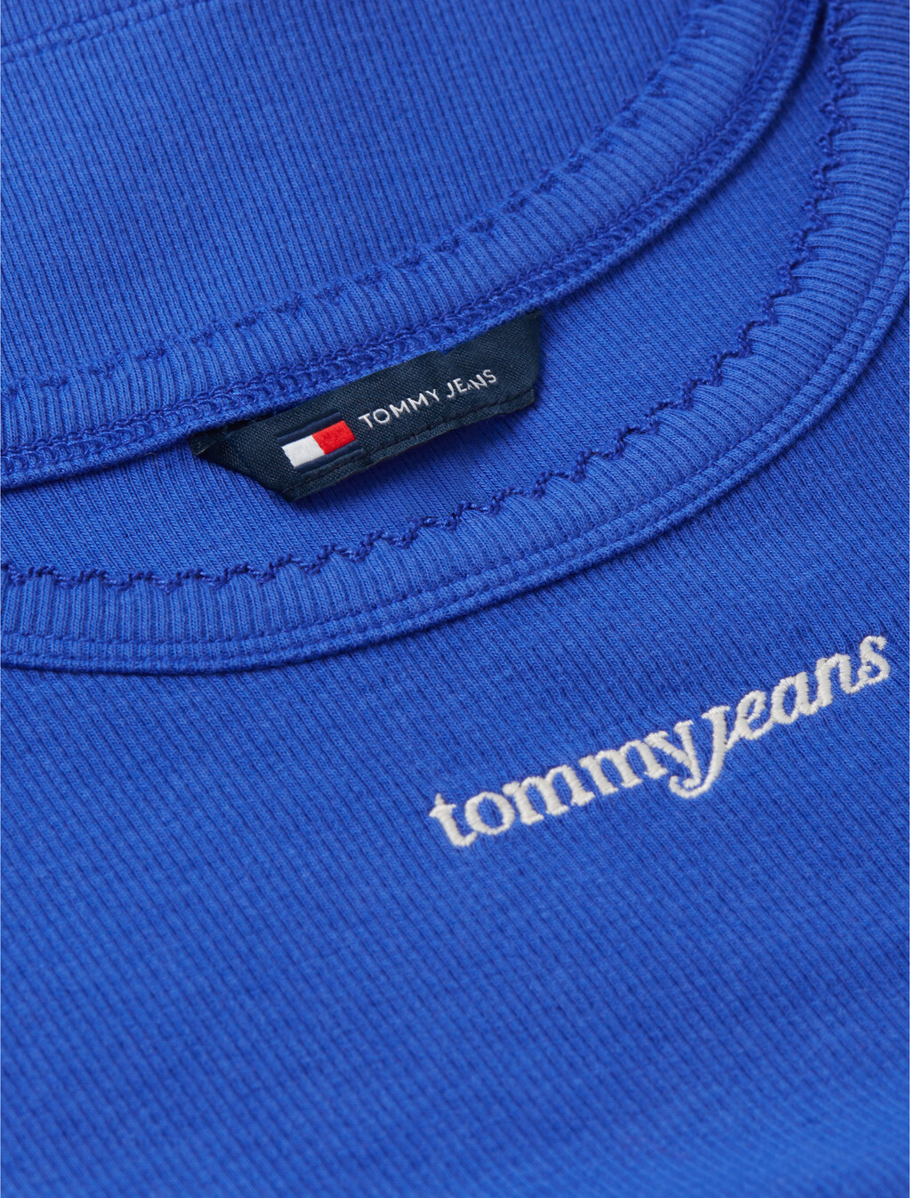 Logo Embroidery Slim Ribbed Tank Top, Noble Blue, hi-res
