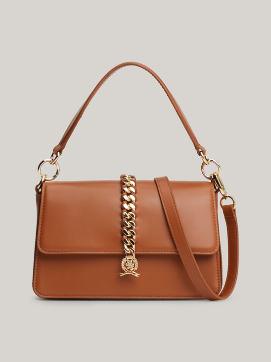 Braided Chain Leather Crossover Bag