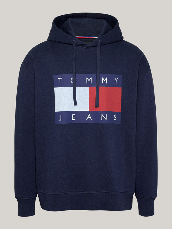 Tommy Flag Badge Mélange Relaxed Hoody