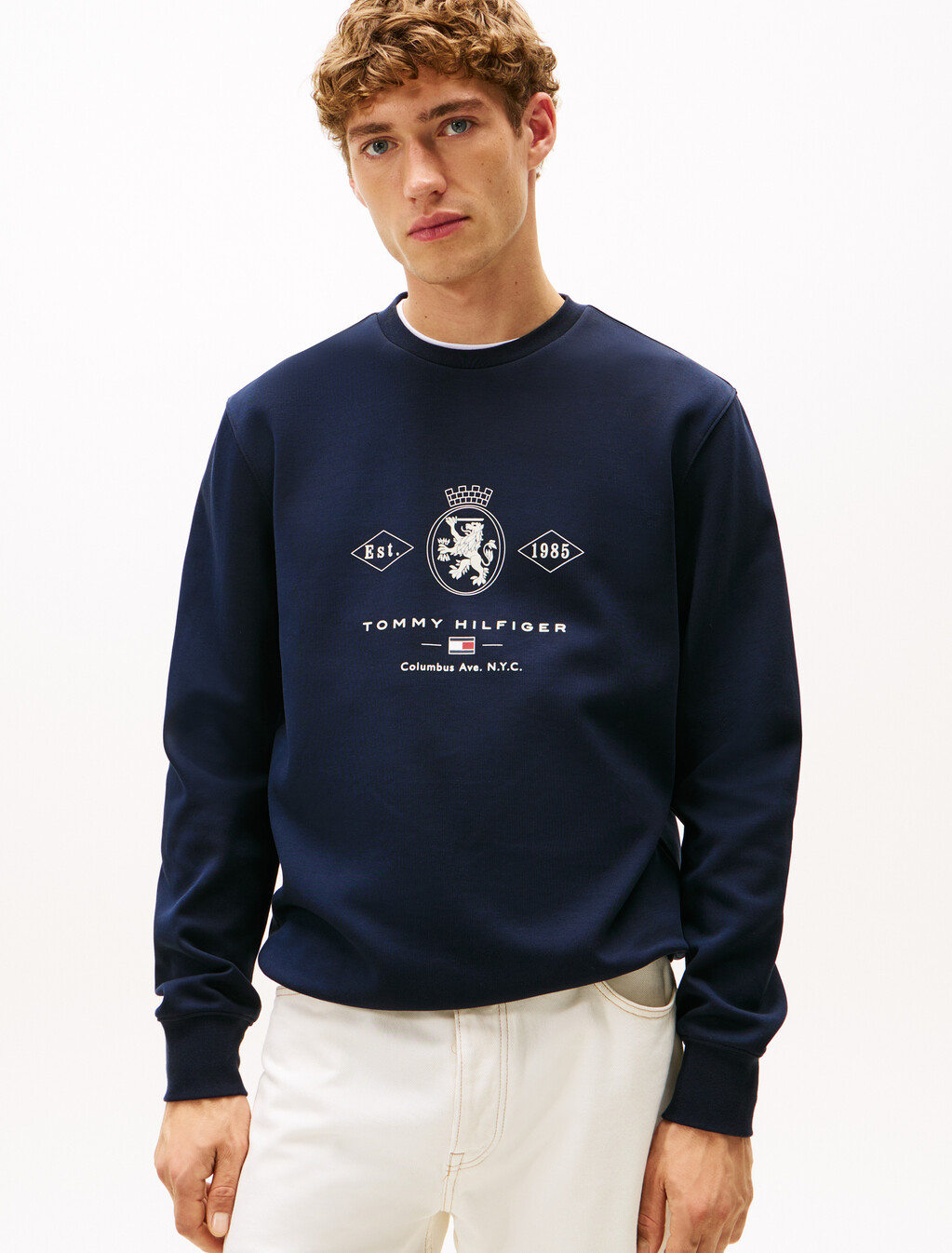 Varsity Crest Graphic Sweatshirt, Desert Sky, hi-res