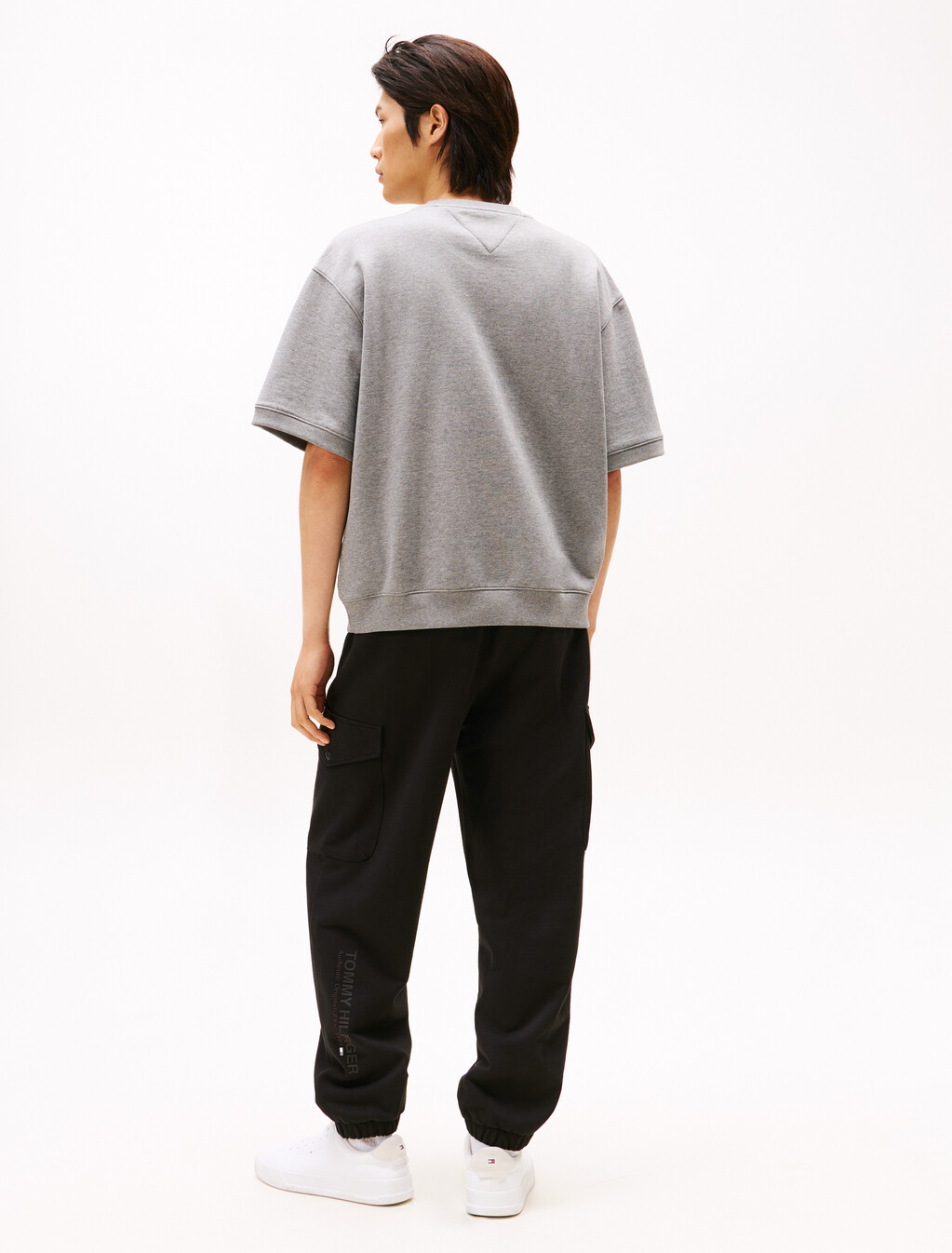 Heavy Twill Short Sleeve Sweatshirt, Medium Grey Heather, hi-res