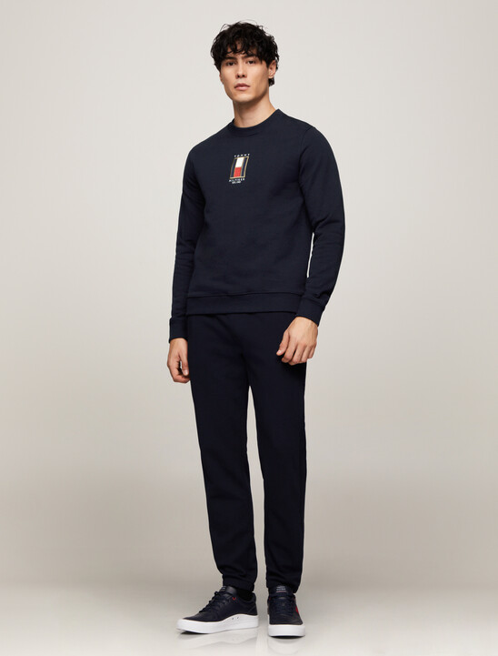 Vertical Flag Embroidery Sweatshirt, Desert Sky Vertical Flag Embroidery Sweatshirt