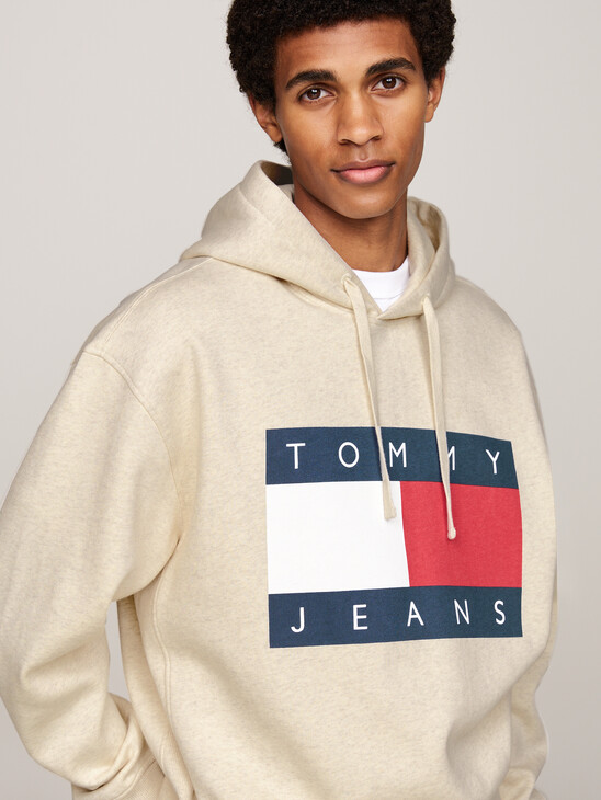 Tommy Flag Badge Mélange Relaxed Hoody