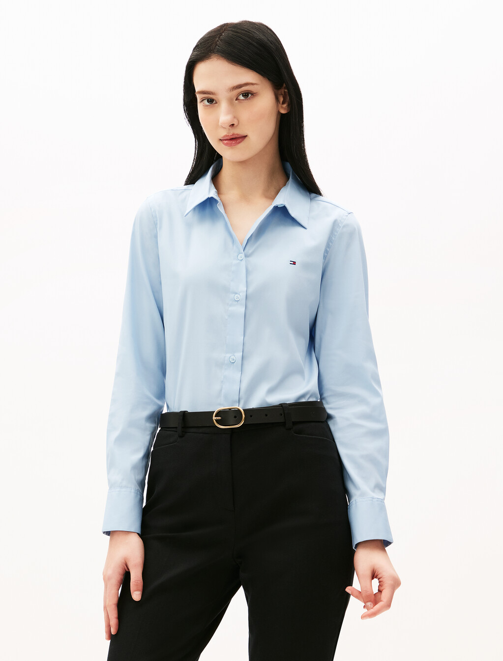 Asia Fit Regular Poplin Shirt, Breezy Blue, hi-res