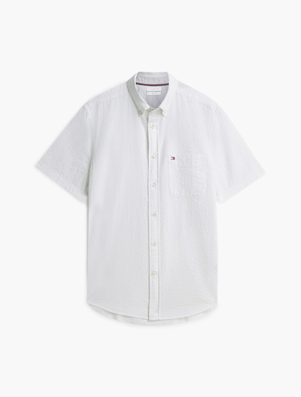 Regular Fit Seersucker Short Sleeve Shirt, White, hi-res