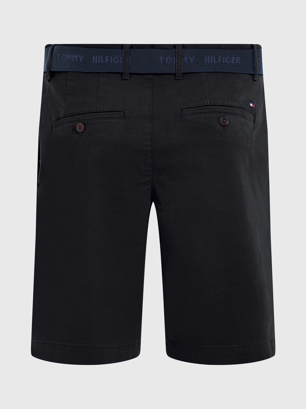Essential Brooklyn Organic Cotton Twill Shorts With Belt, Black, hi-res