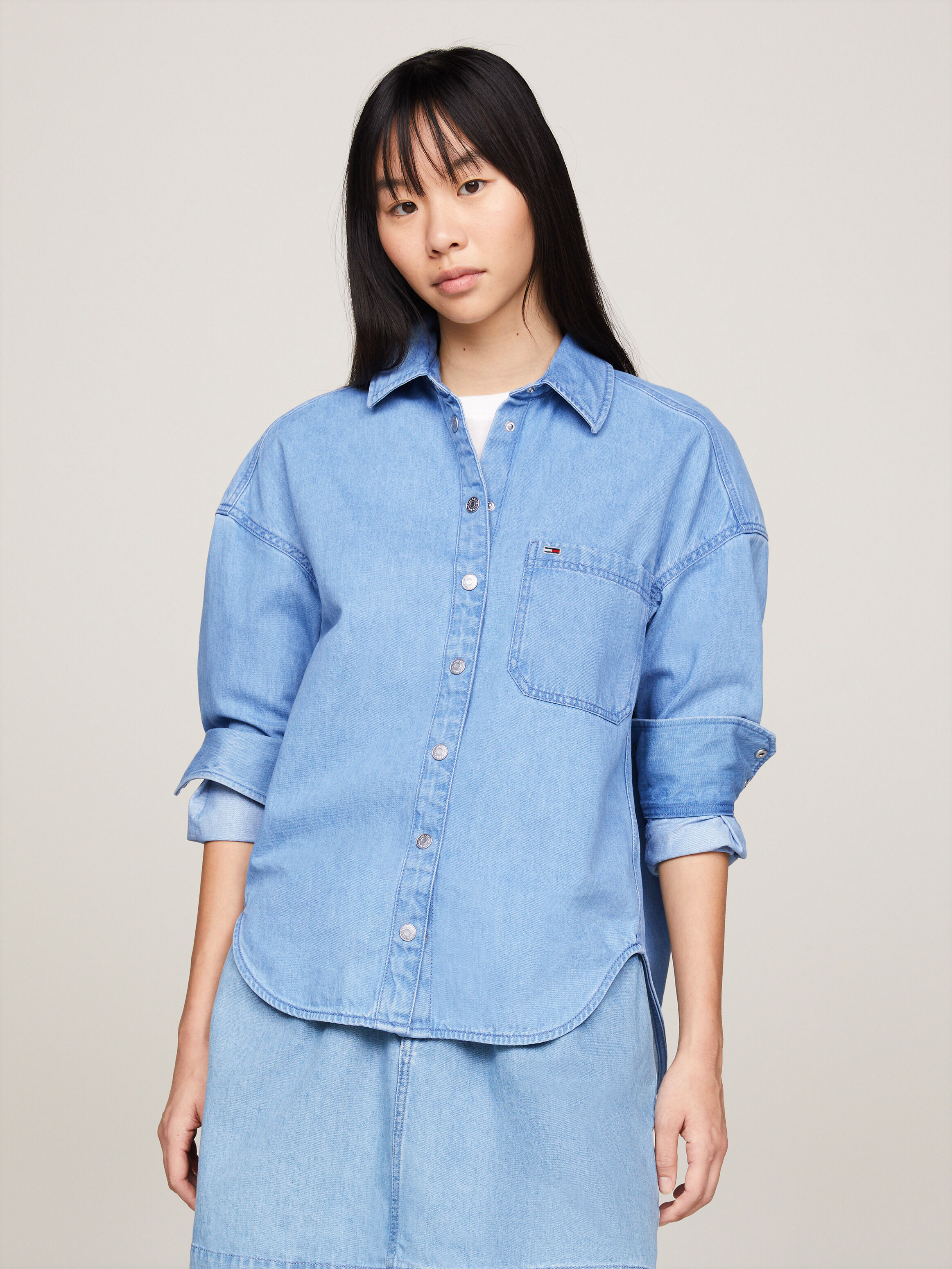 Tommy hilfiger denim shirt womens sale