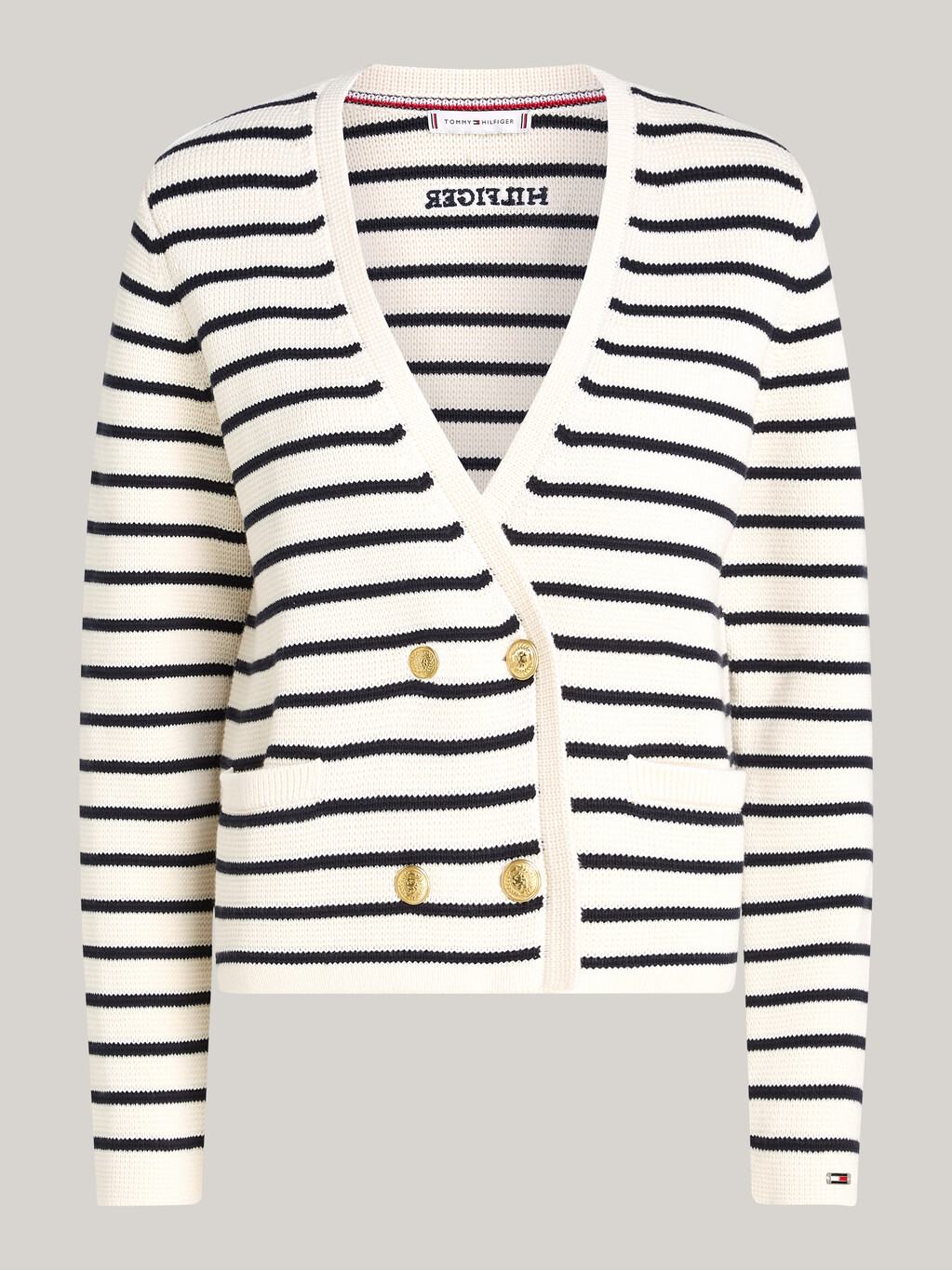 Breton Stripe Cardigan, Breton Stp/ Ivory Petal/ Desert Sky, hi-res