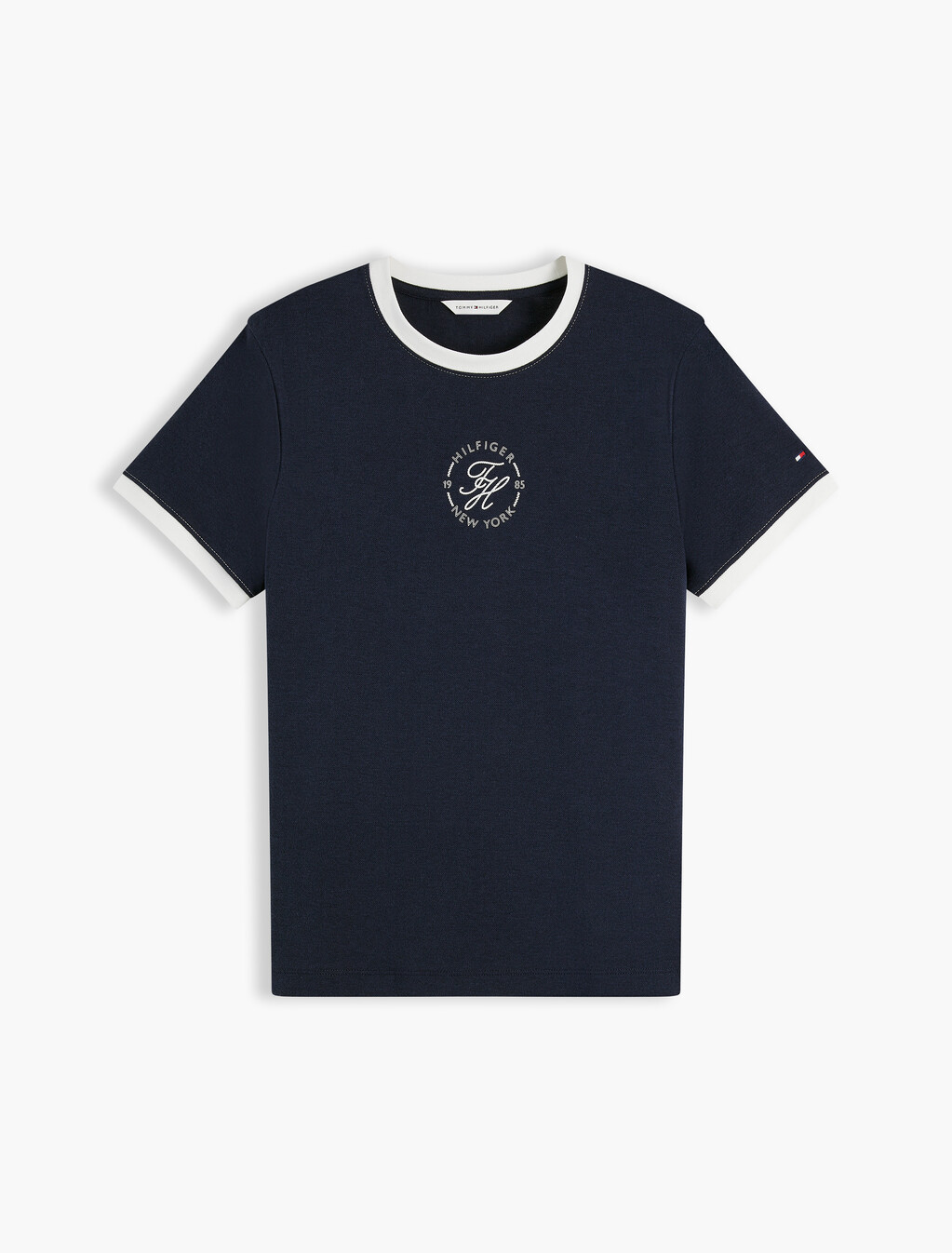 Logo Embroidery Ringer T-Shirt, Dark Night Navy, hi-res