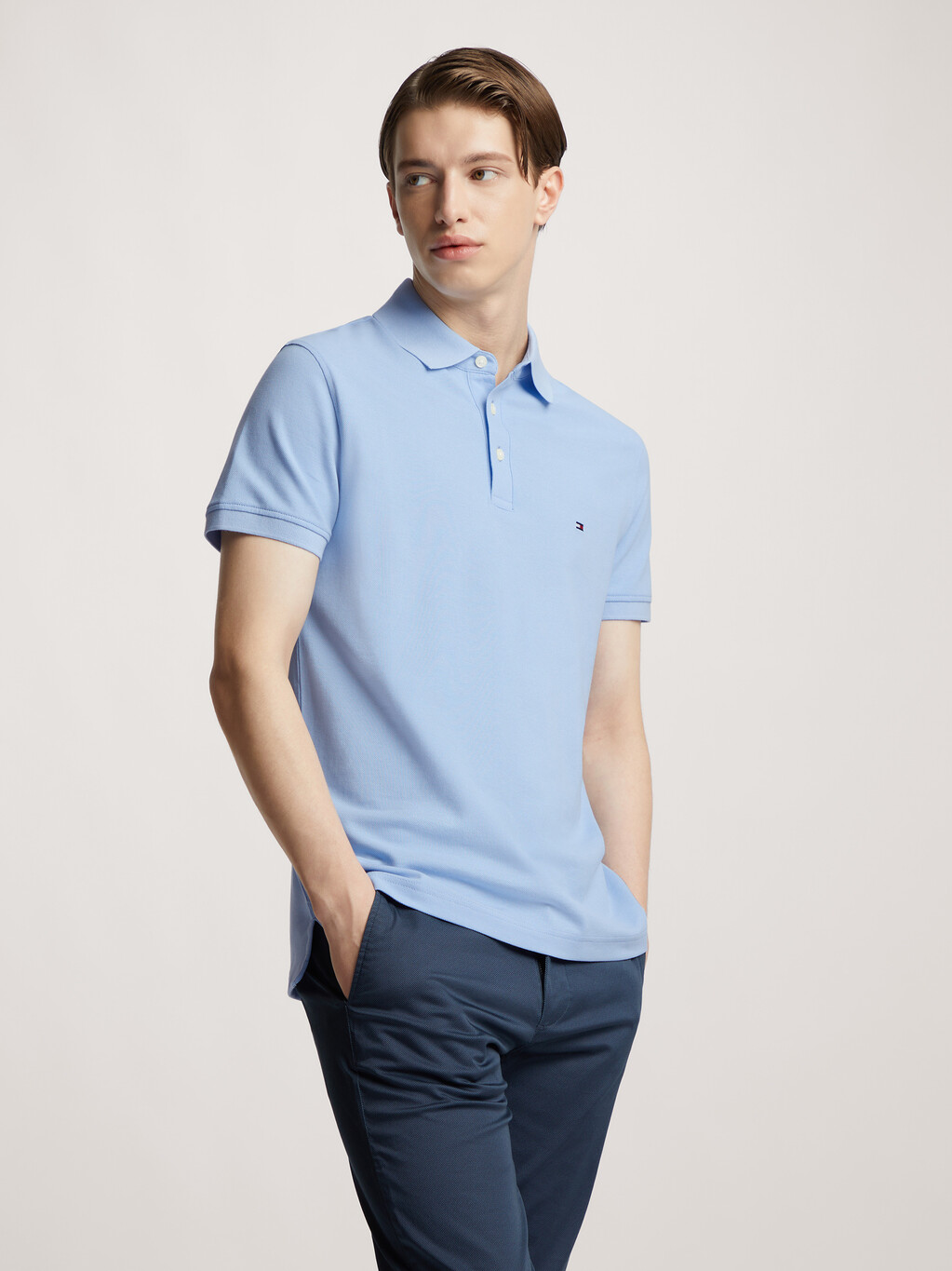 1985 Collection Slim Fit Polo, Chambray Blue, hi-res