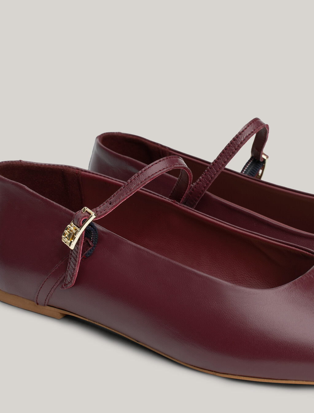 Leather Mary Jane Ballerinas, Deep Rouge, hi-res
