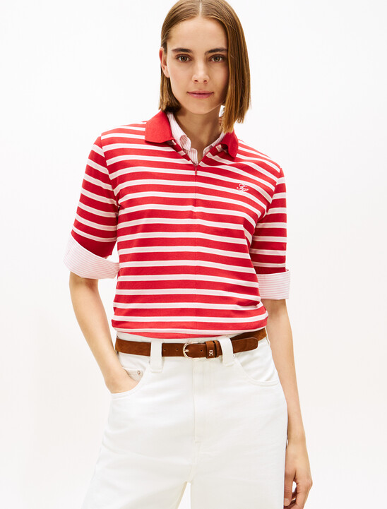 Regular Fit Pique Zip Polo Shirt