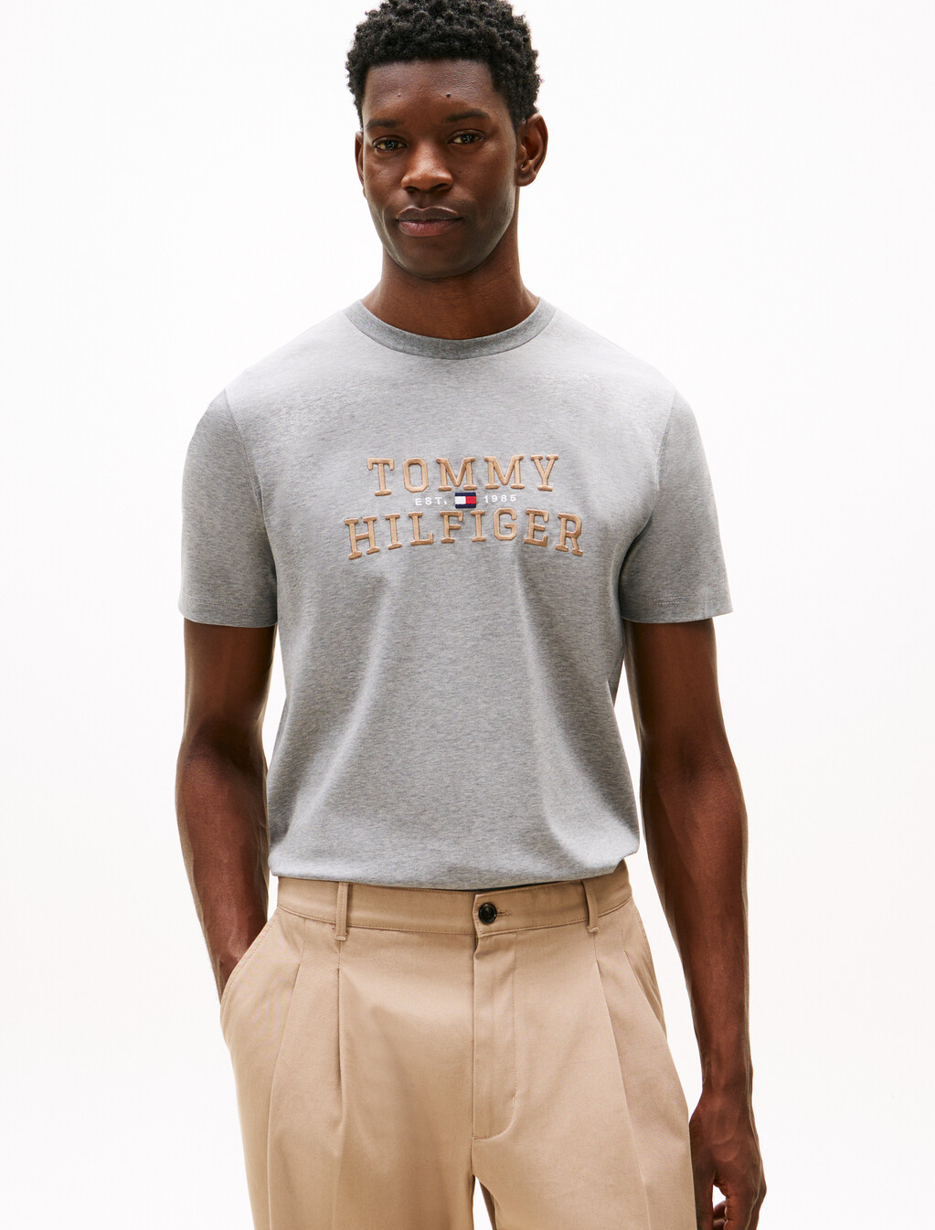 Icon Logo Embroidery Short Sleeve T-Shirt, Medium Grey Heather, hi-res