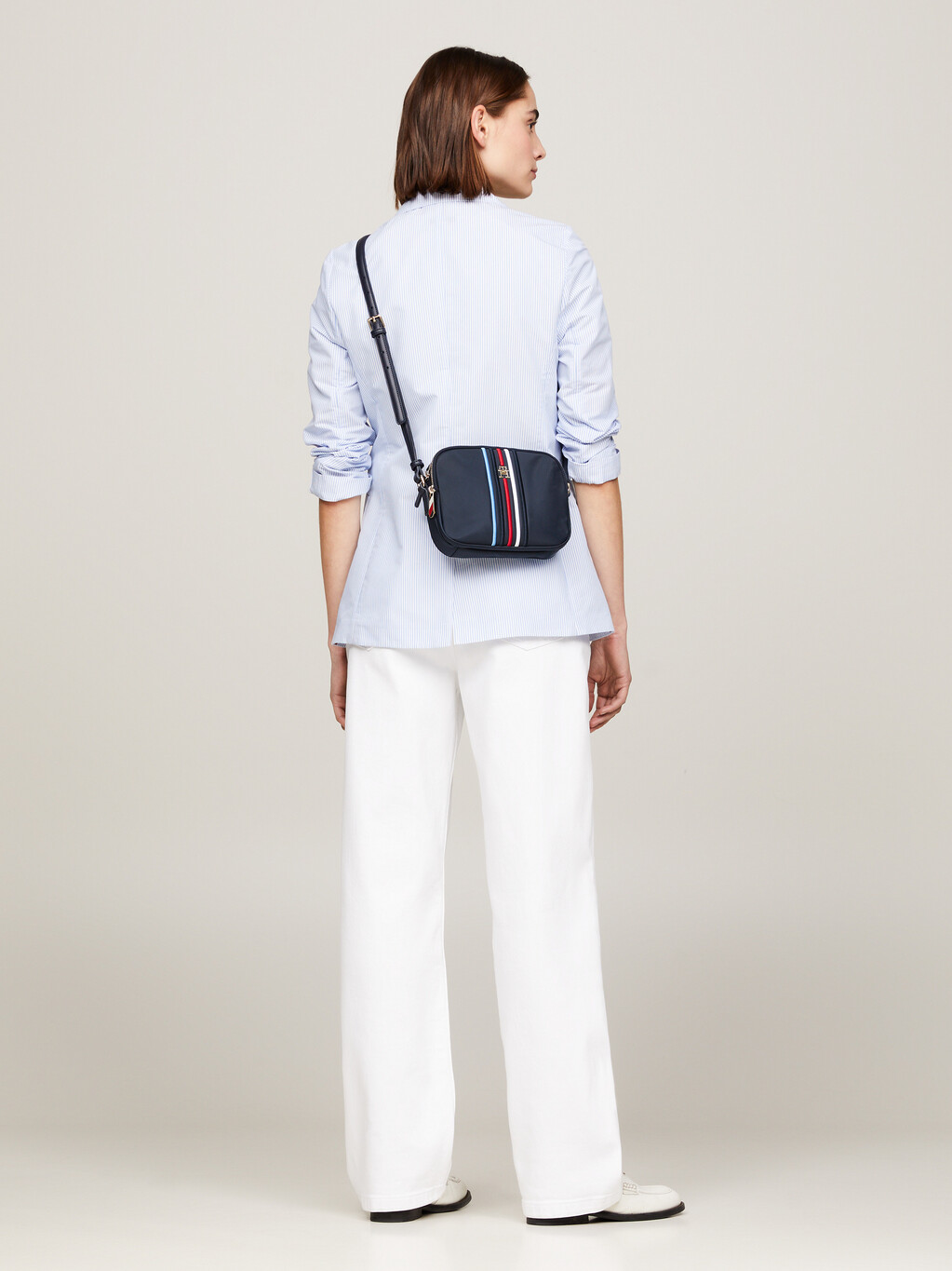 Small Multicolour Stripe Crossover Bag, Space Blue, hi-res