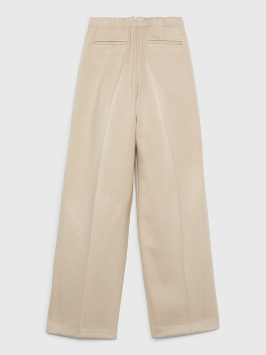 Crest Relaxed Wide Leg Jersey Trousers