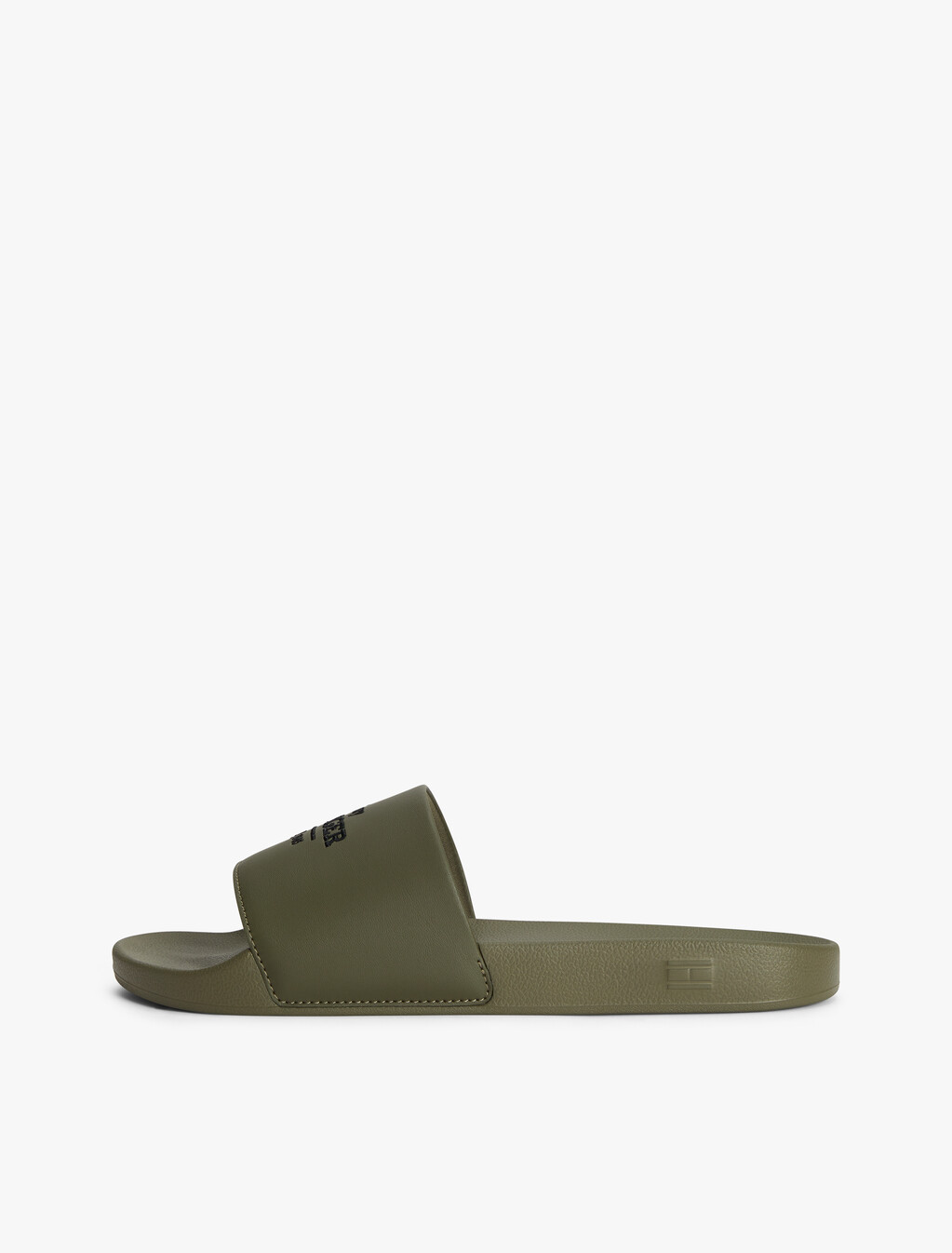 Logo Embroidery Pool Slides, Army Green, hi-res