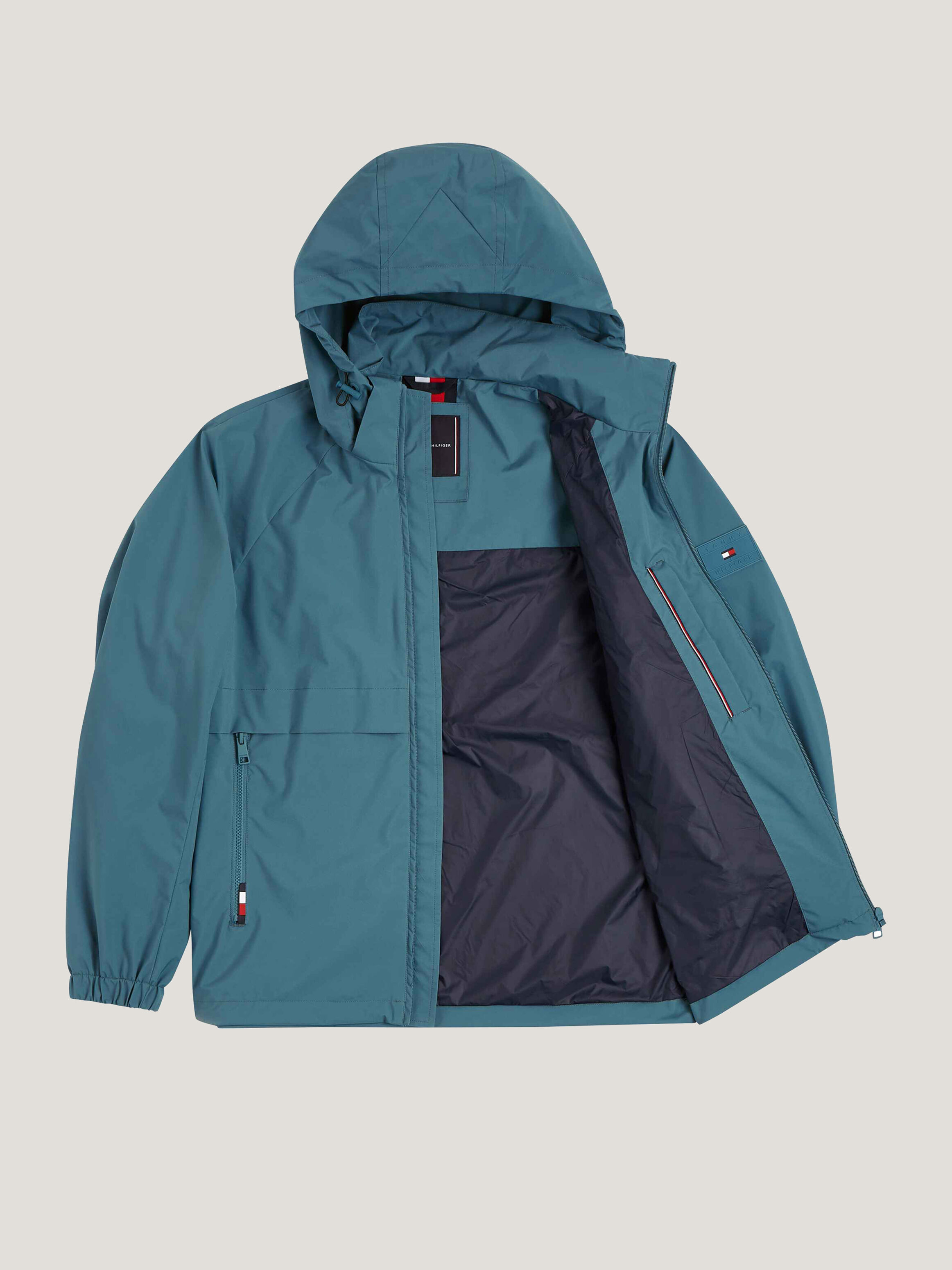 Tommy hilfiger hooded nylon tape hotsell jacket