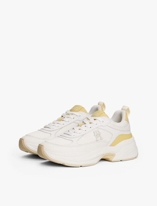Leather Mixed Texture Chunky Trainers