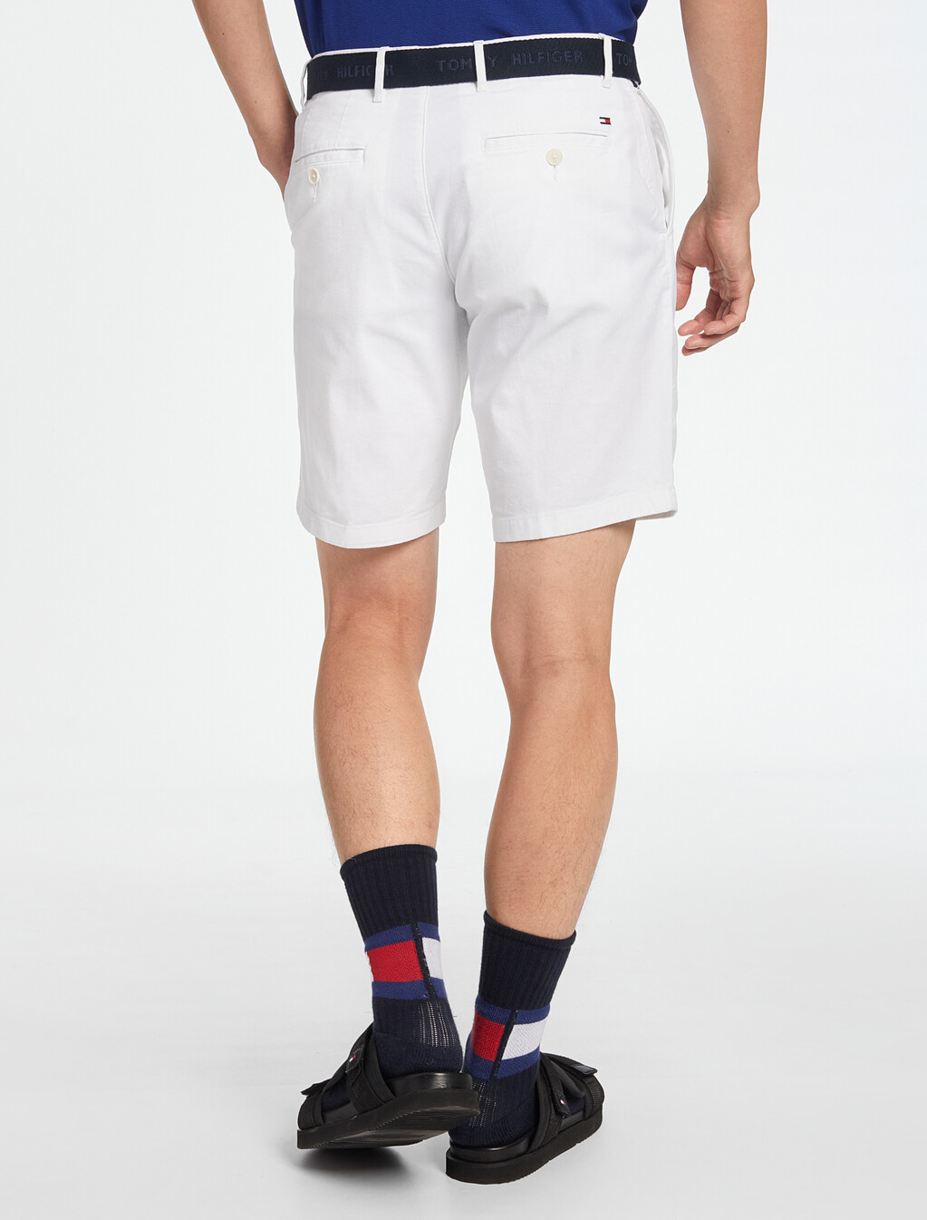 Essential Brooklyn Organic Cotton Twill Shorts With Belt, White, hi-res