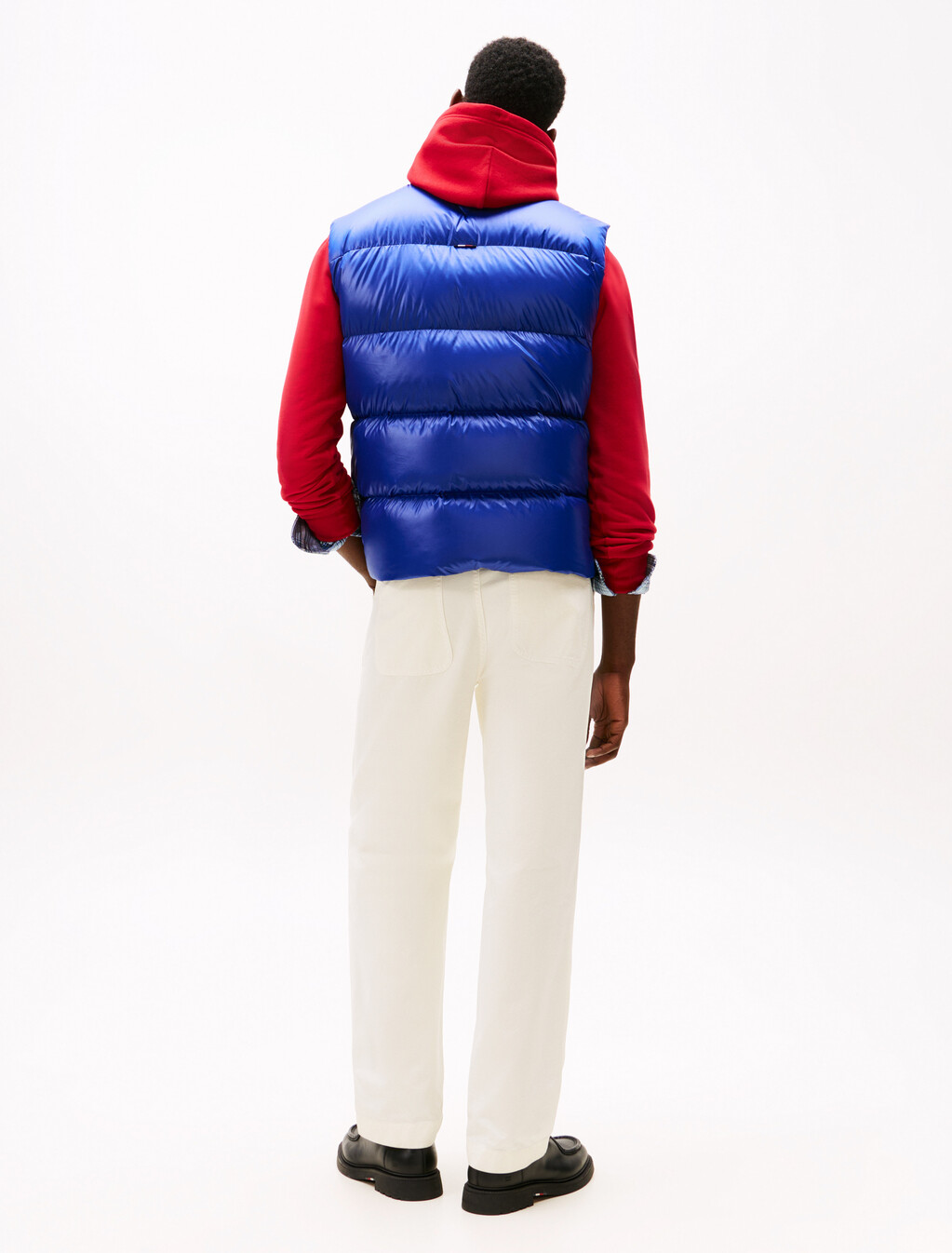 Water Repellent Shiny Down Puffer Gilet, Wedge Blue, hi-res