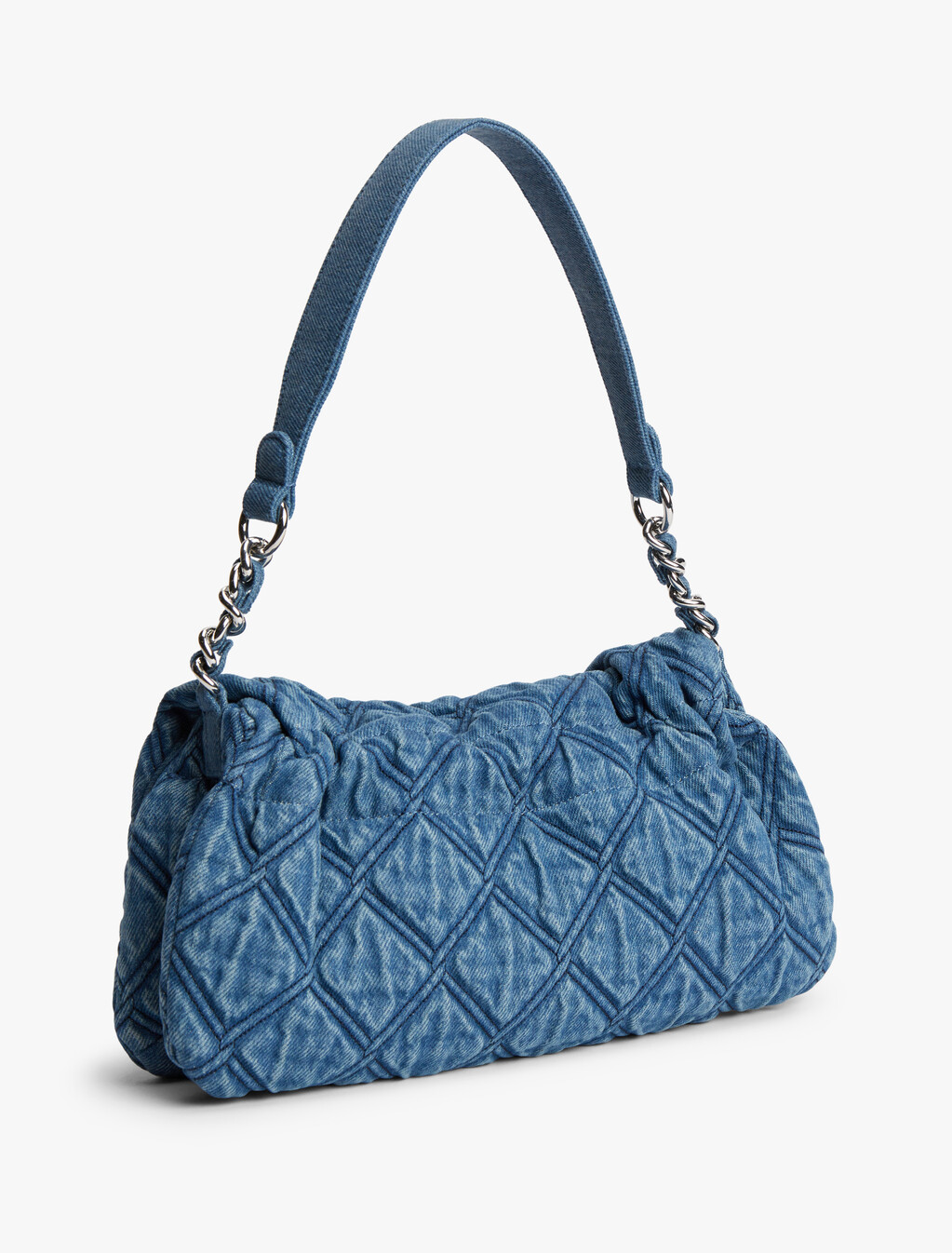 Quilted Denim TH Monogram Shoulder Bag, Denim, hi-res