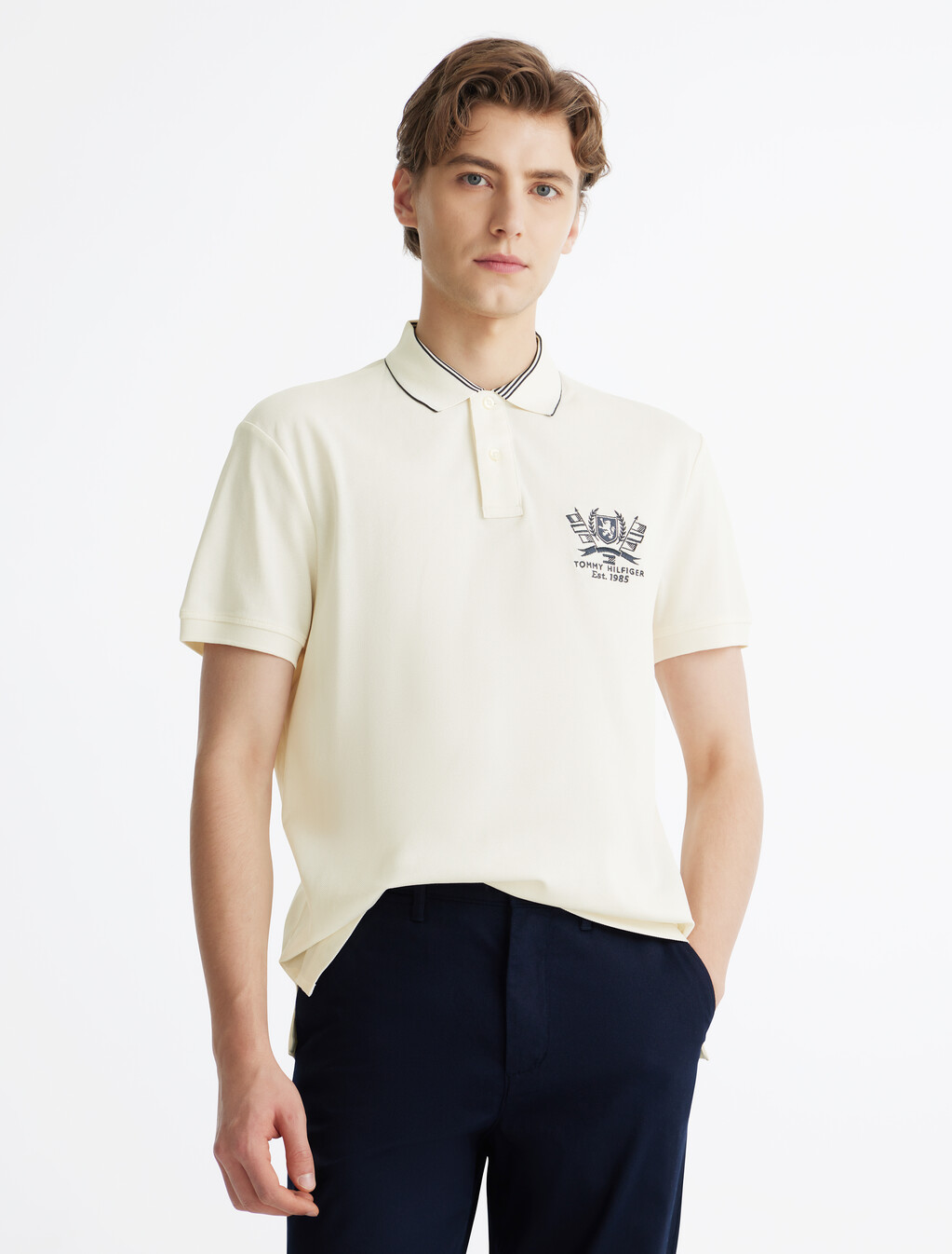 Hilfiger Icon Regular Polo, Ivory Petal, hi-res