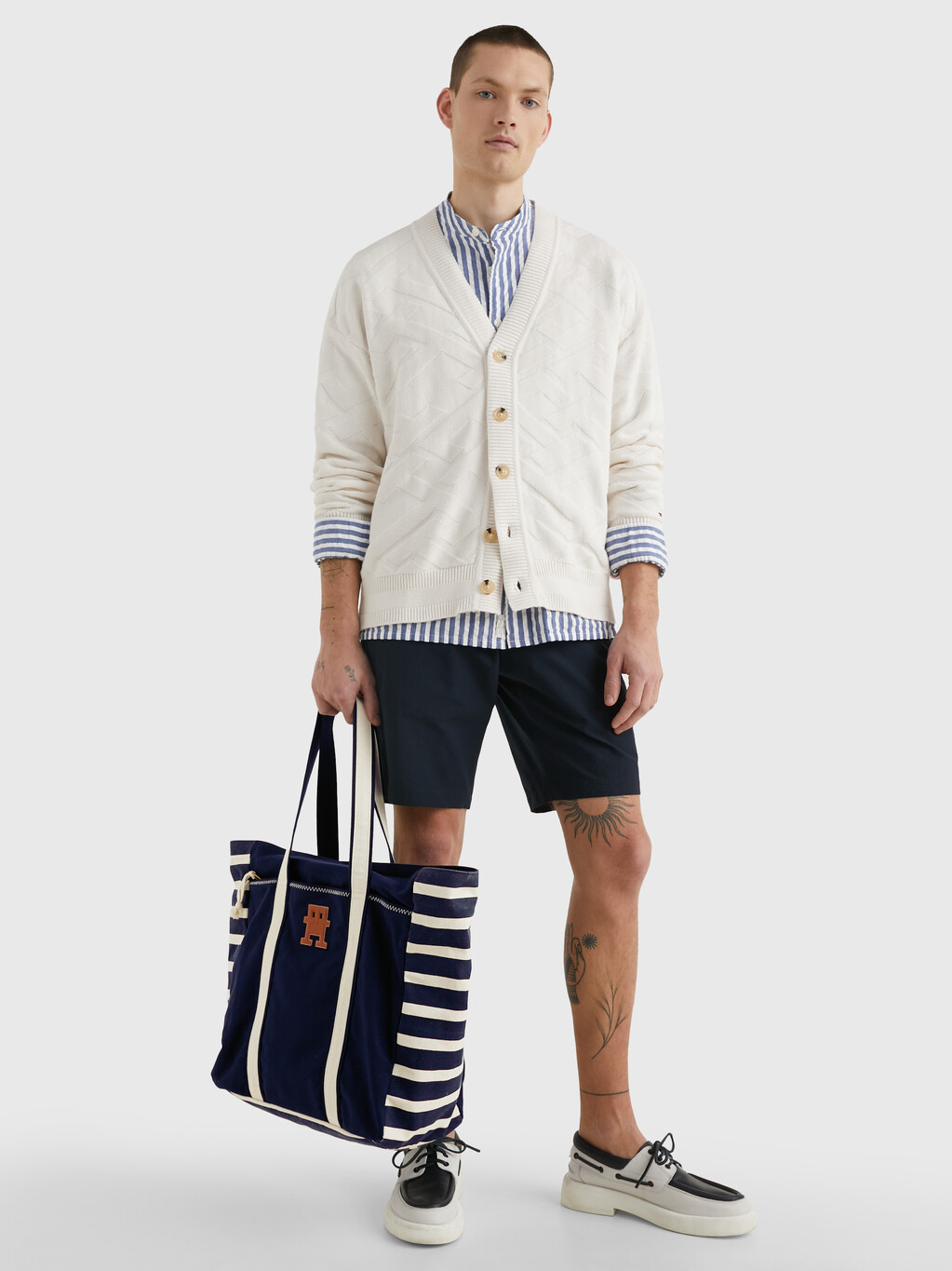 PREP BRETON STRIPE CANVAS TOTE, Breton Stripe, hi-res