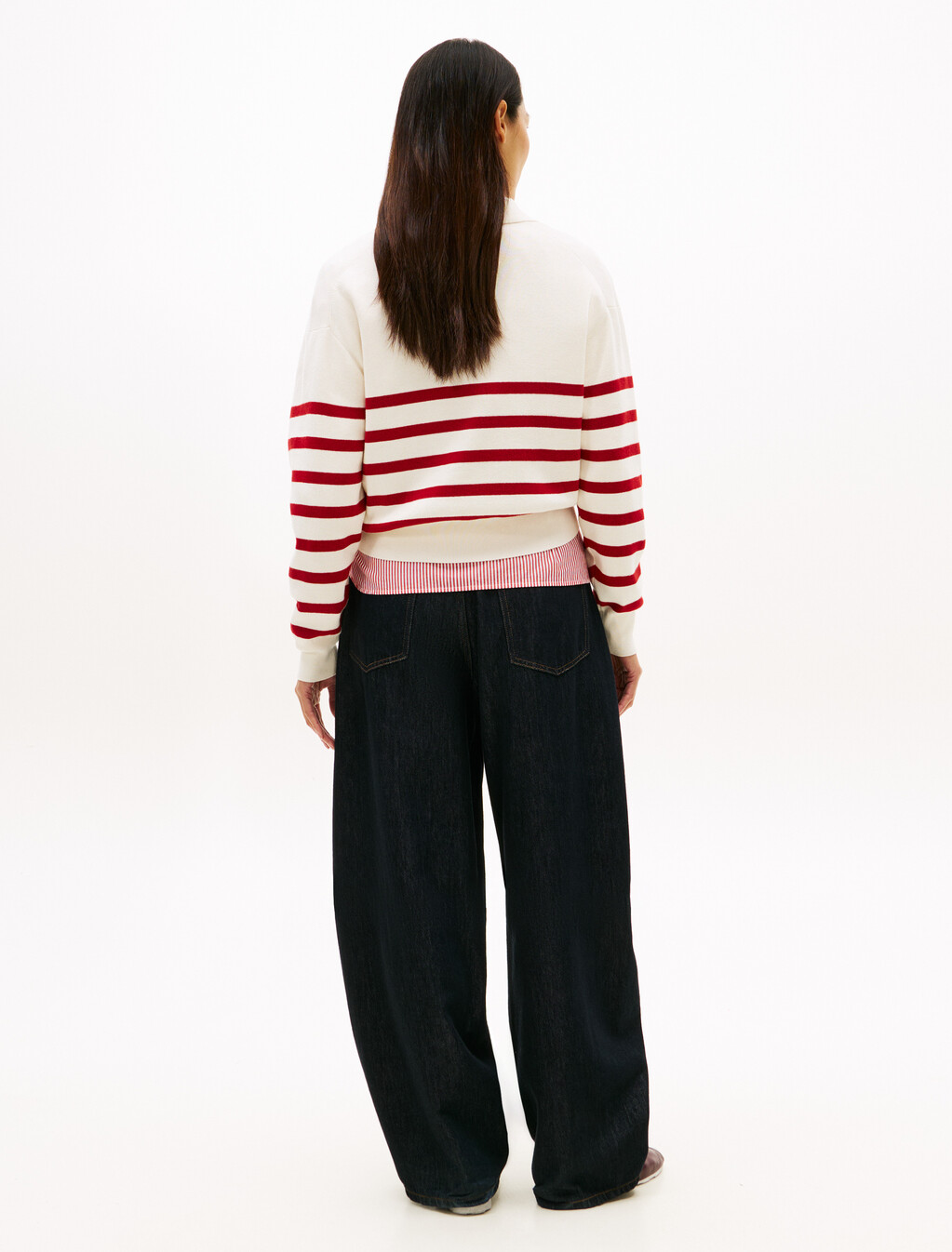 Polo Long Sleeve Jumper, Ivory Petal, hi-res