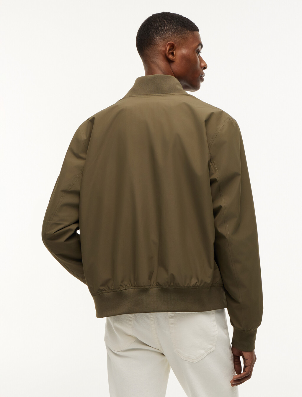 Packable Relaxed Bomber Jacket, Platinum Olive, hi-res