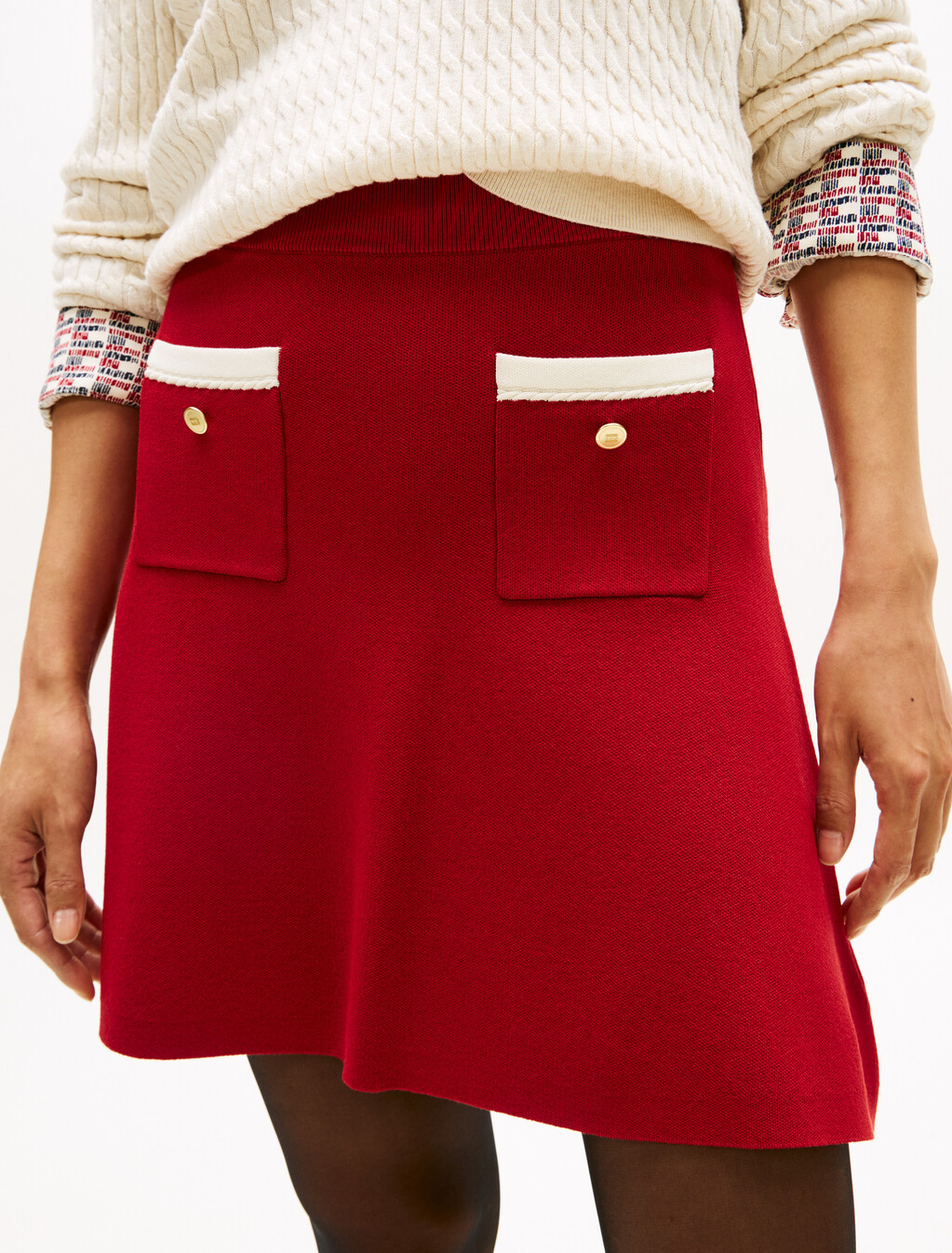 Golden Button Skirt, Arizona Red, hi-res