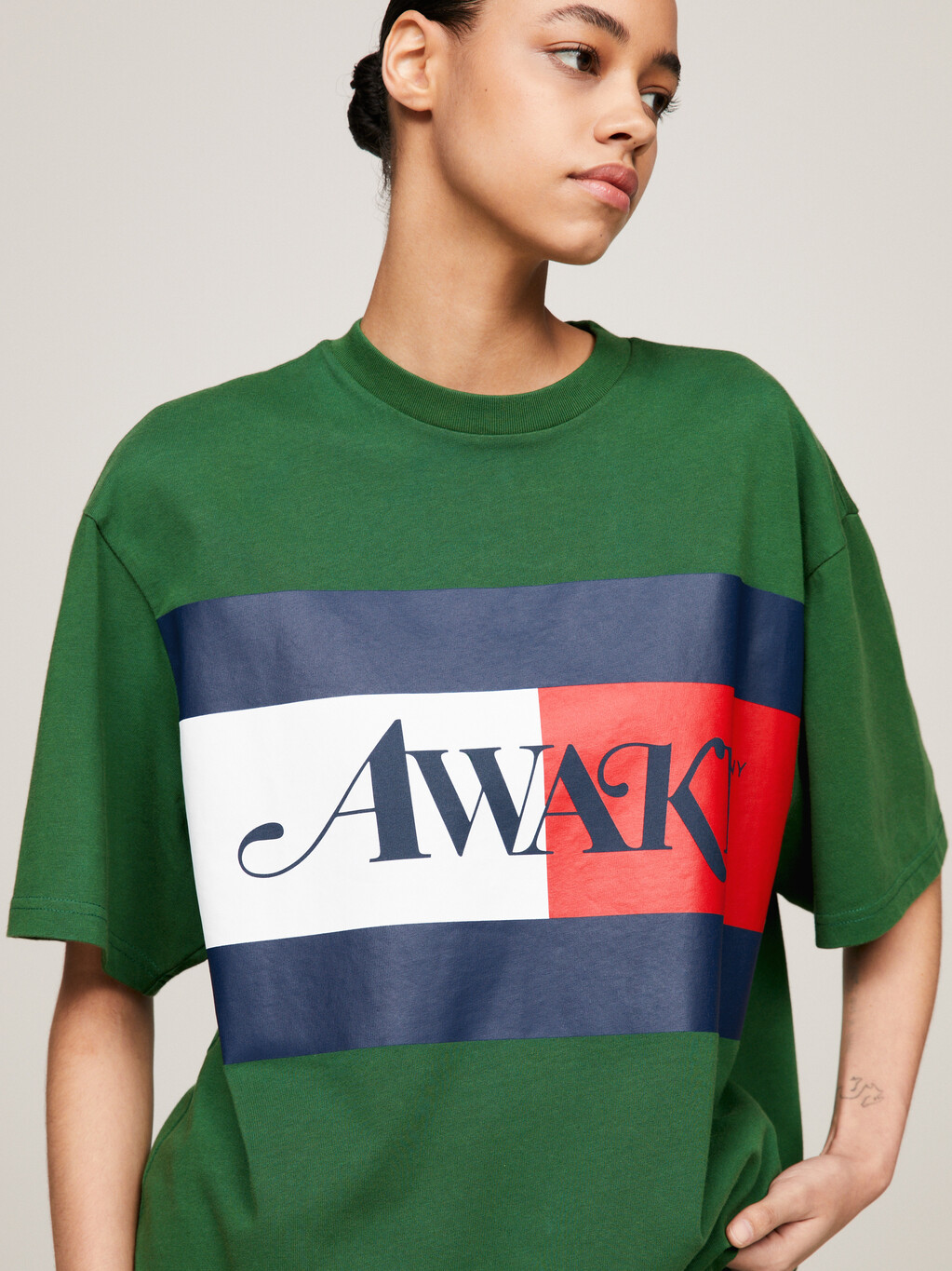 Tommy X Awake NY Back Slogan Relaxed T-Shirt, Aviator Green, hi-res