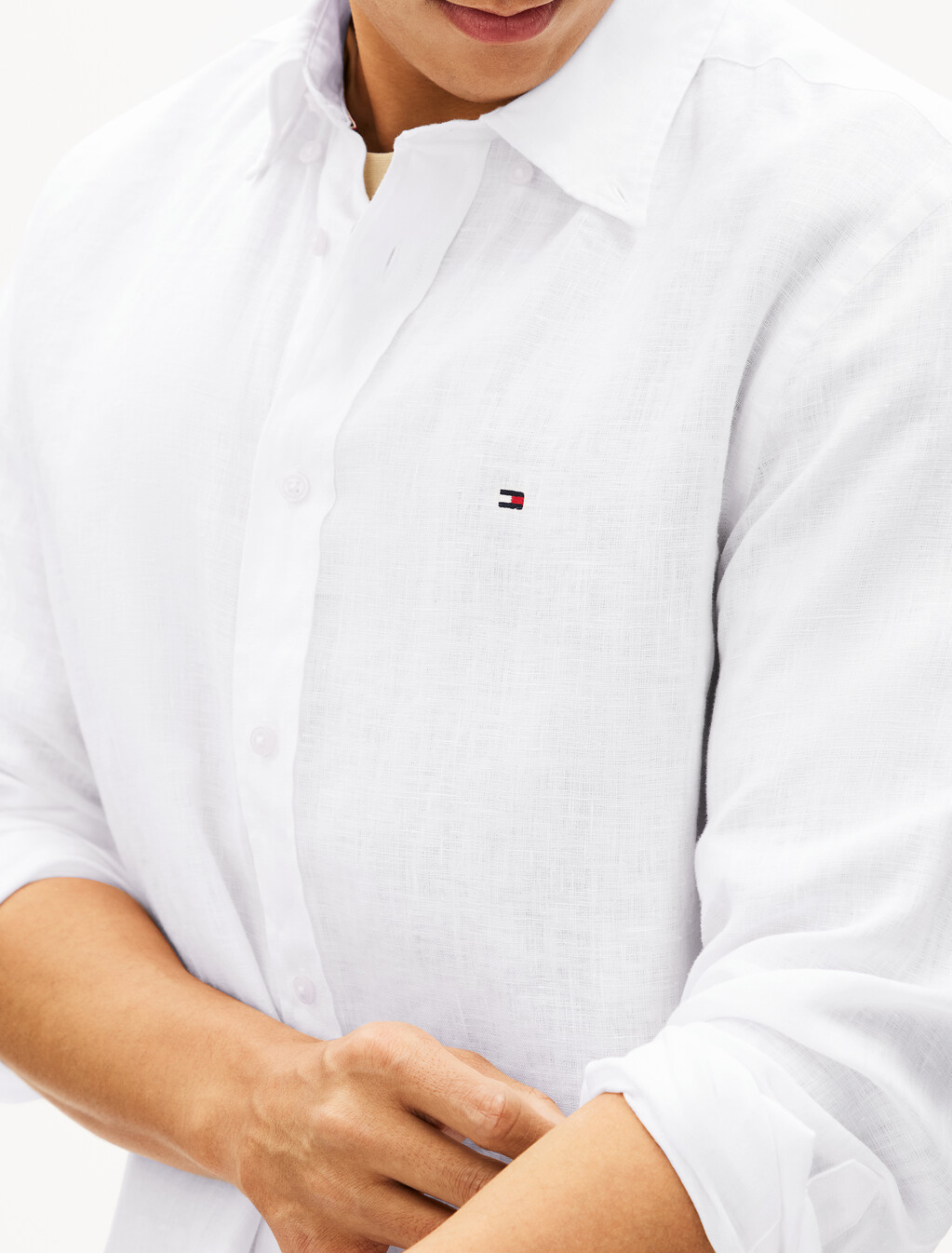 Premium Linen Shirt, White, hi-res