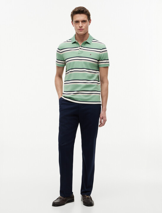 Regular Fit Pique Stripe Polo Shirt