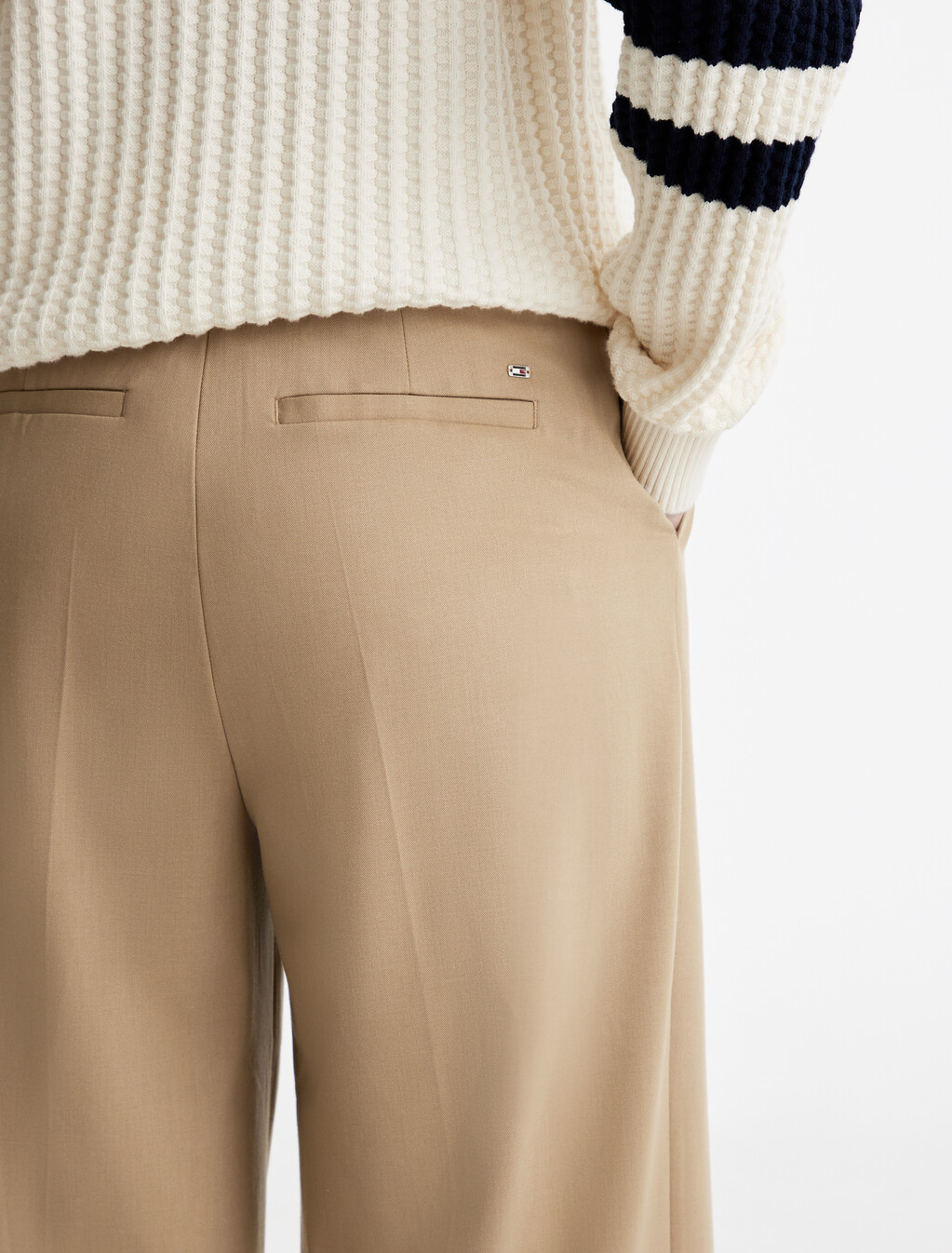 Twill Blend Straight Pants, Safari Canvas, hi-res