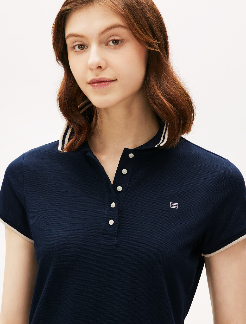 Sporty Feminine Polo Dress, Dark Night Navy, hi-res