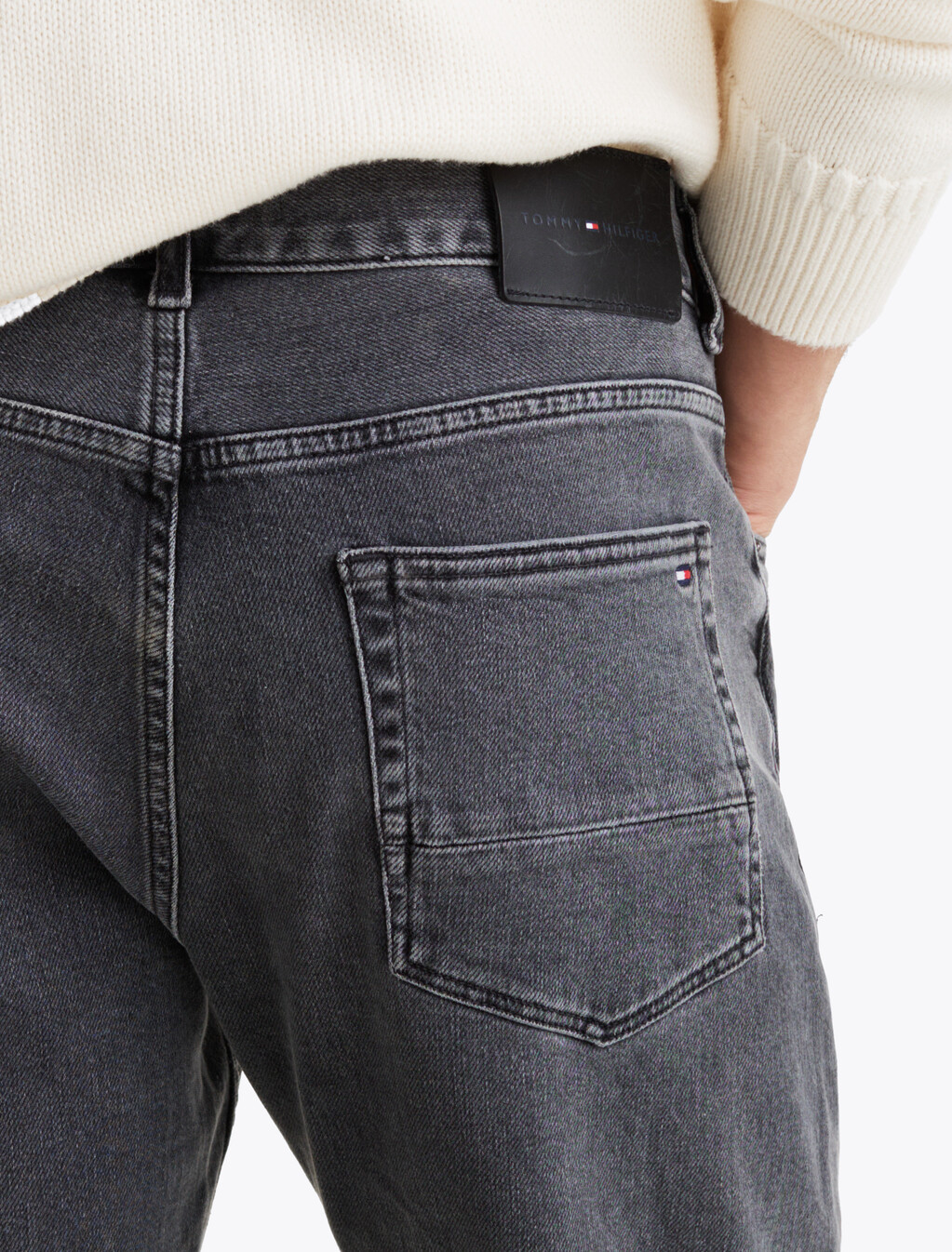 Whiskered Straight Tapered Leg Jeans, Trevor Grey, hi-res