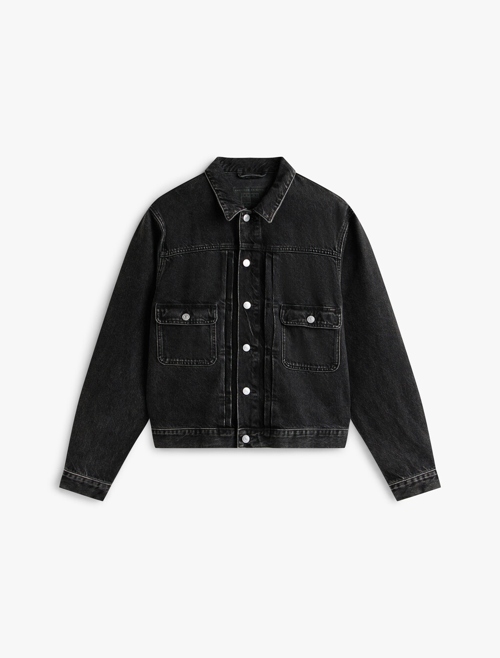 Pleated Cotton Lyocell Denim Jacket, Denim Black, hi-res