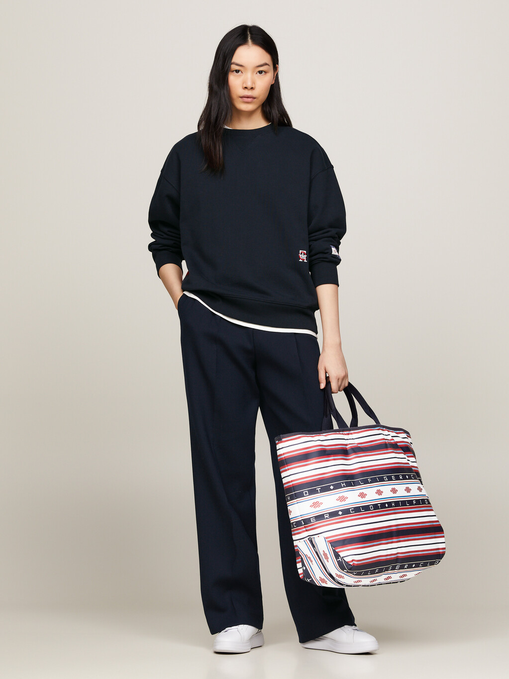 Tommy x CLOT Reversible Stripe Tote, Space Blue, hi-res