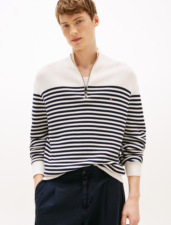 Textured Quarter-Zip Jumper