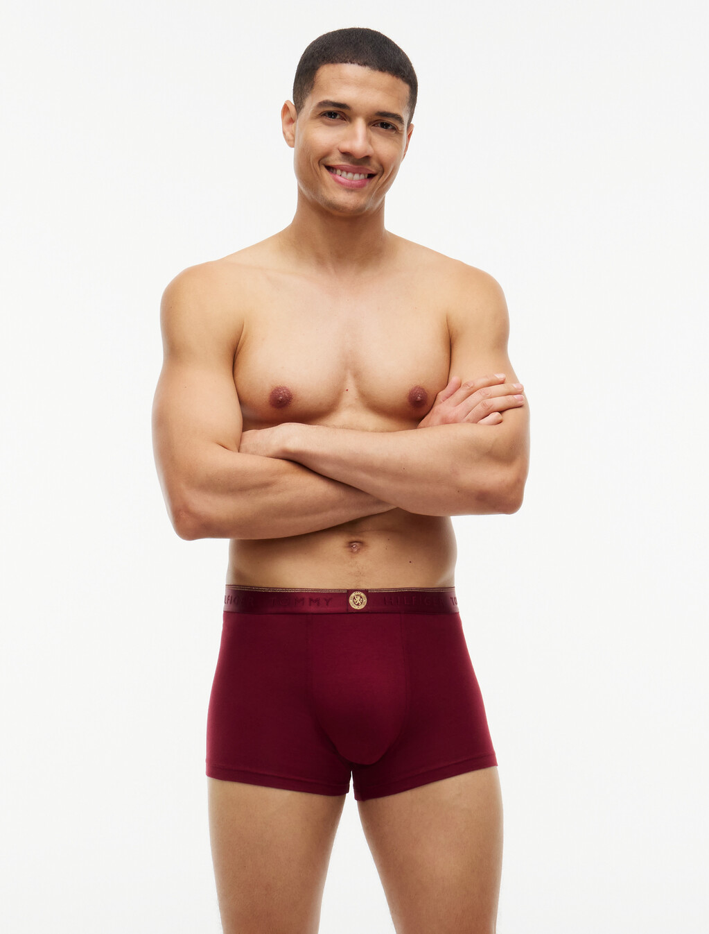 3-Pack Crest Logo Waistband Trunks, Navy Blue/Nocturnal Green/Burgundy, hi-res