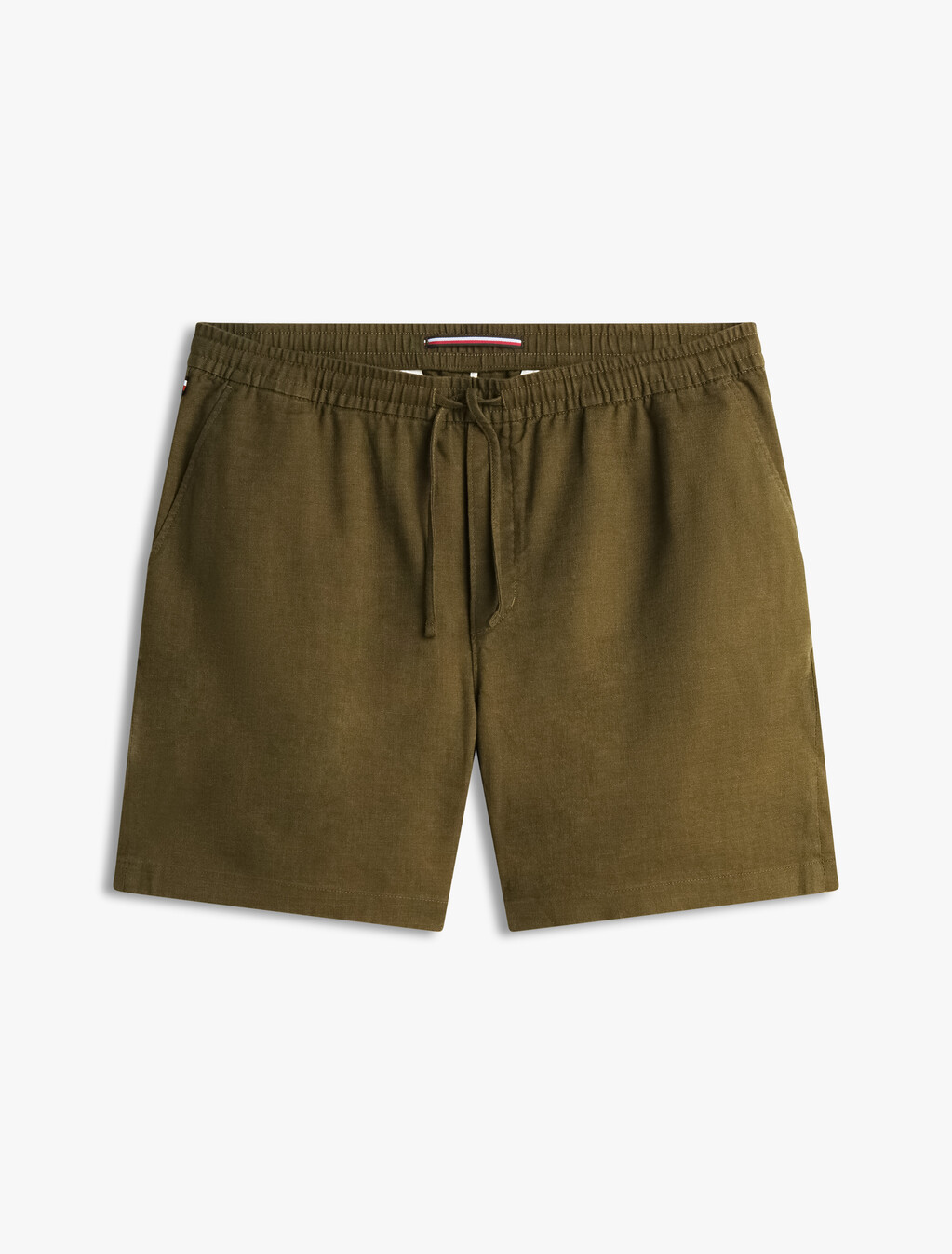 Mercer Pull On Linen Short, Army Green, hi-res