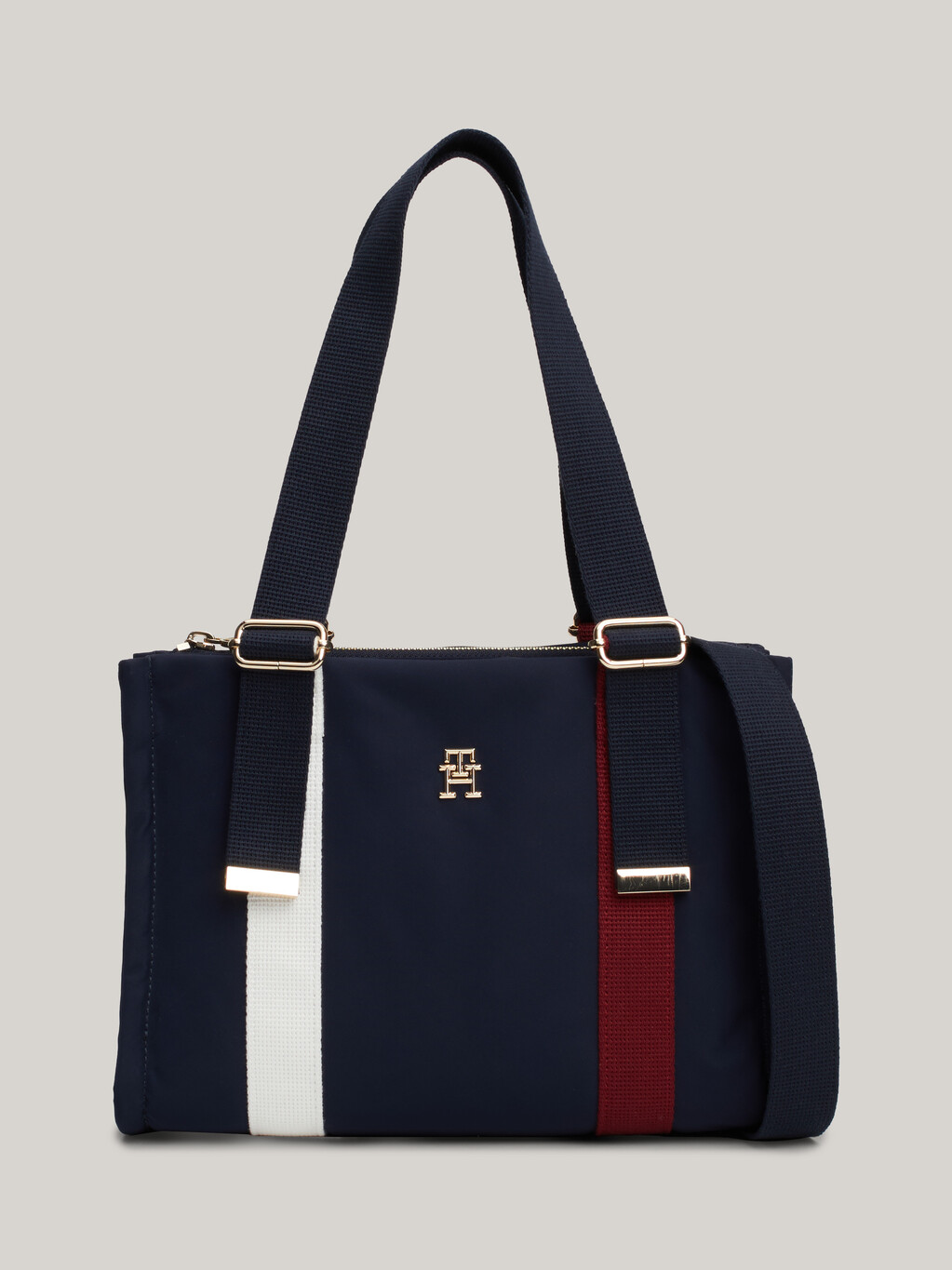 TH Monogram Colour-Blocked Tote, Space Blue, hi-res