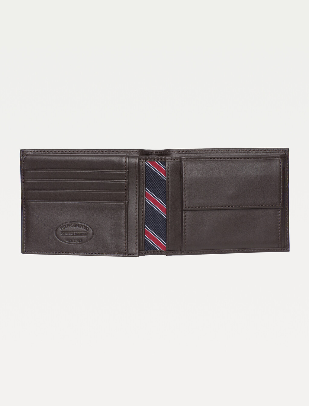 Leather Billfold Wallet With Coin Pocket, Brown, hi-res