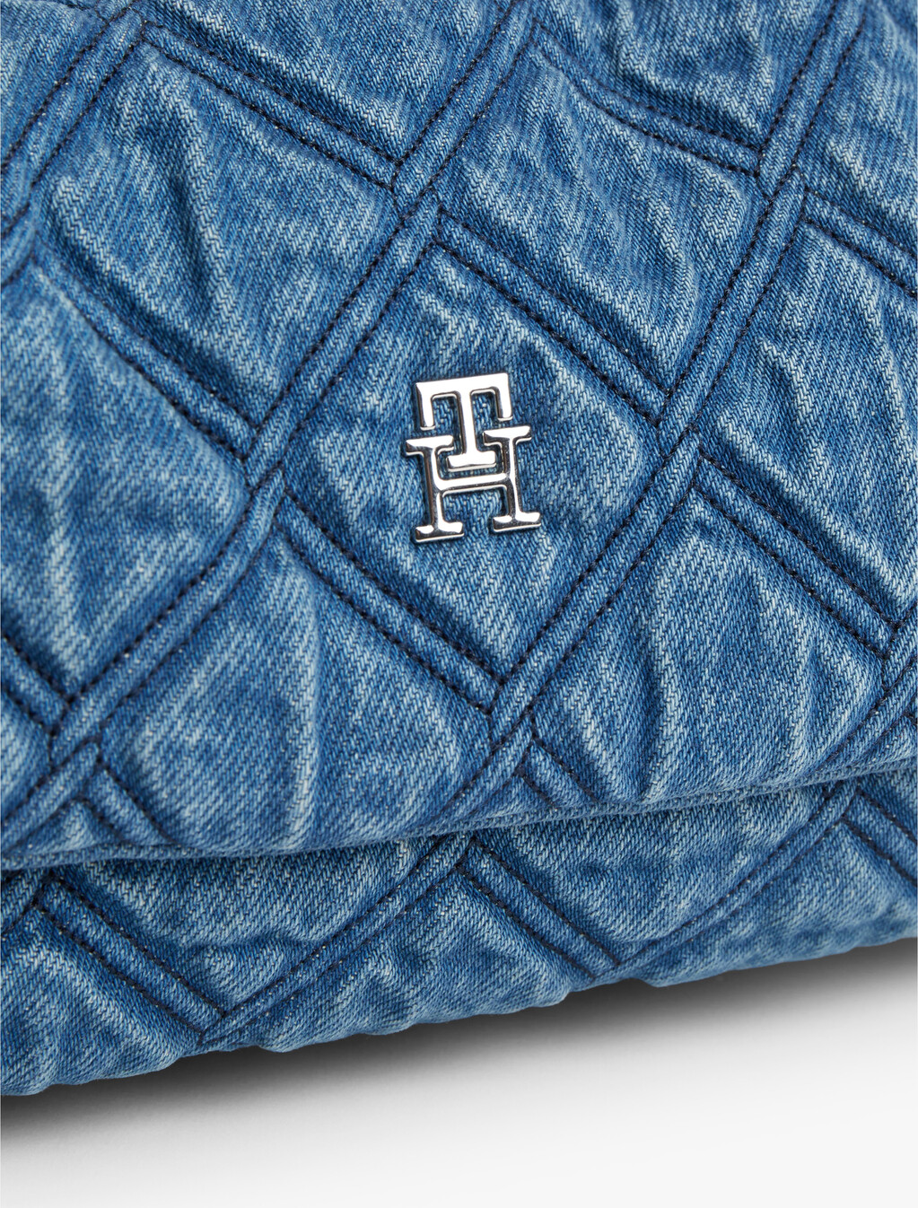 Quilted Denim TH Monogram Shoulder Bag, Denim, hi-res