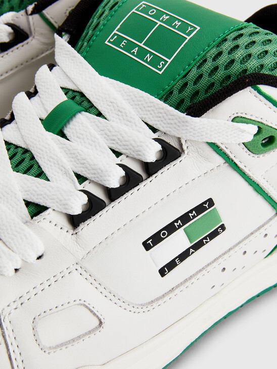 TONAL MIXED TEXTURE SKATE TRAINERS